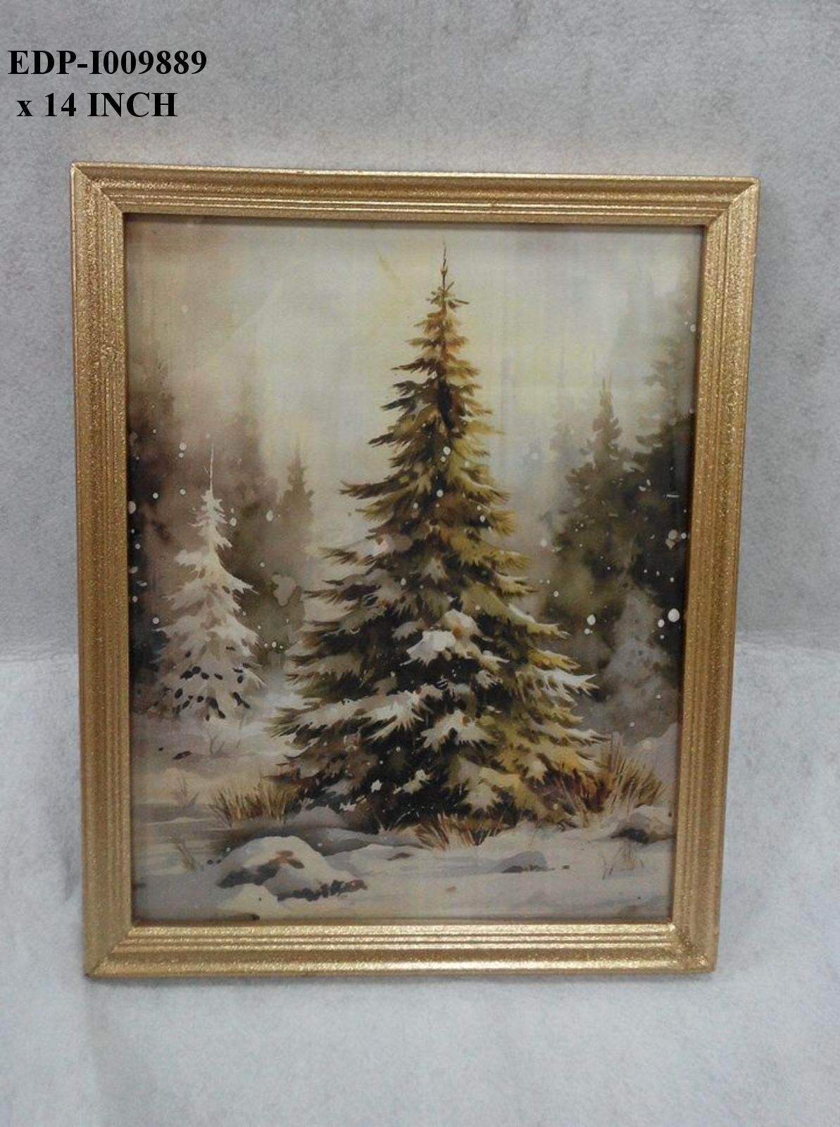 14"H. Hangung Wooden Christmas Tree Picture Frame
