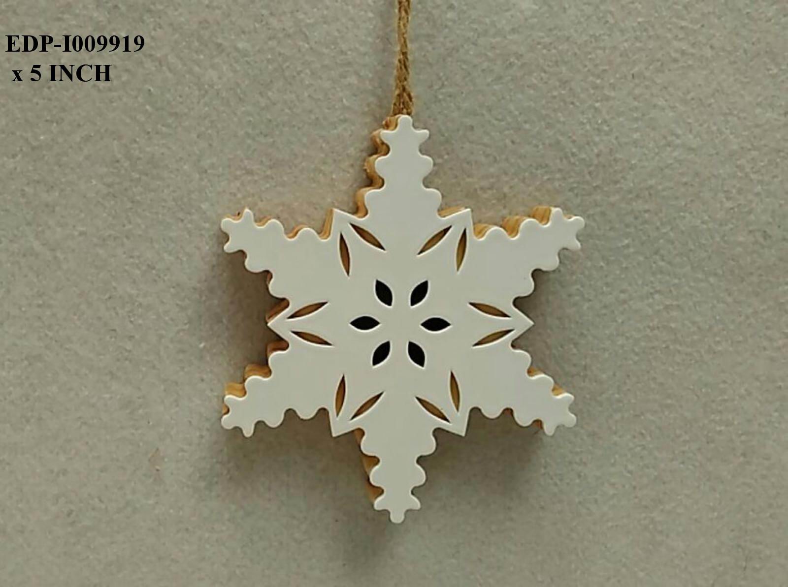 5" Wooden Snowflakes Orn.