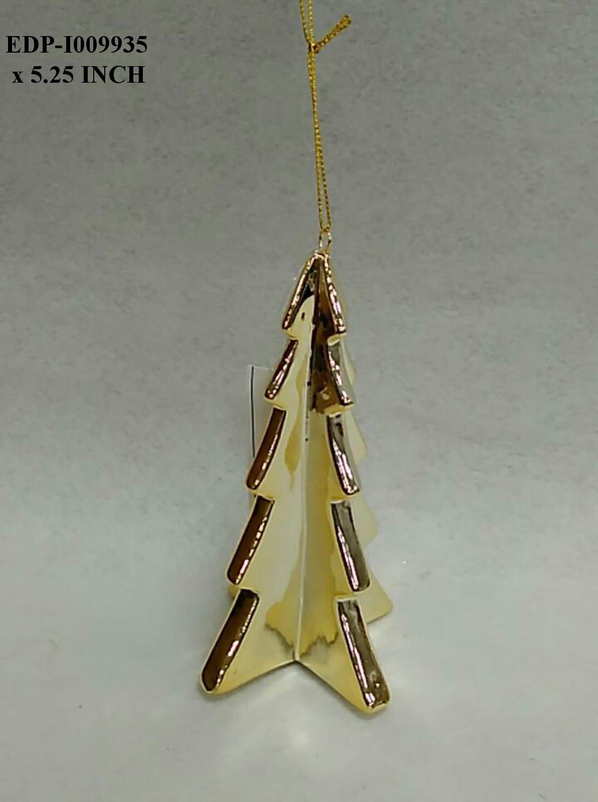 5.25"H. Ceramic Gold Electroplated Tree Orn.
