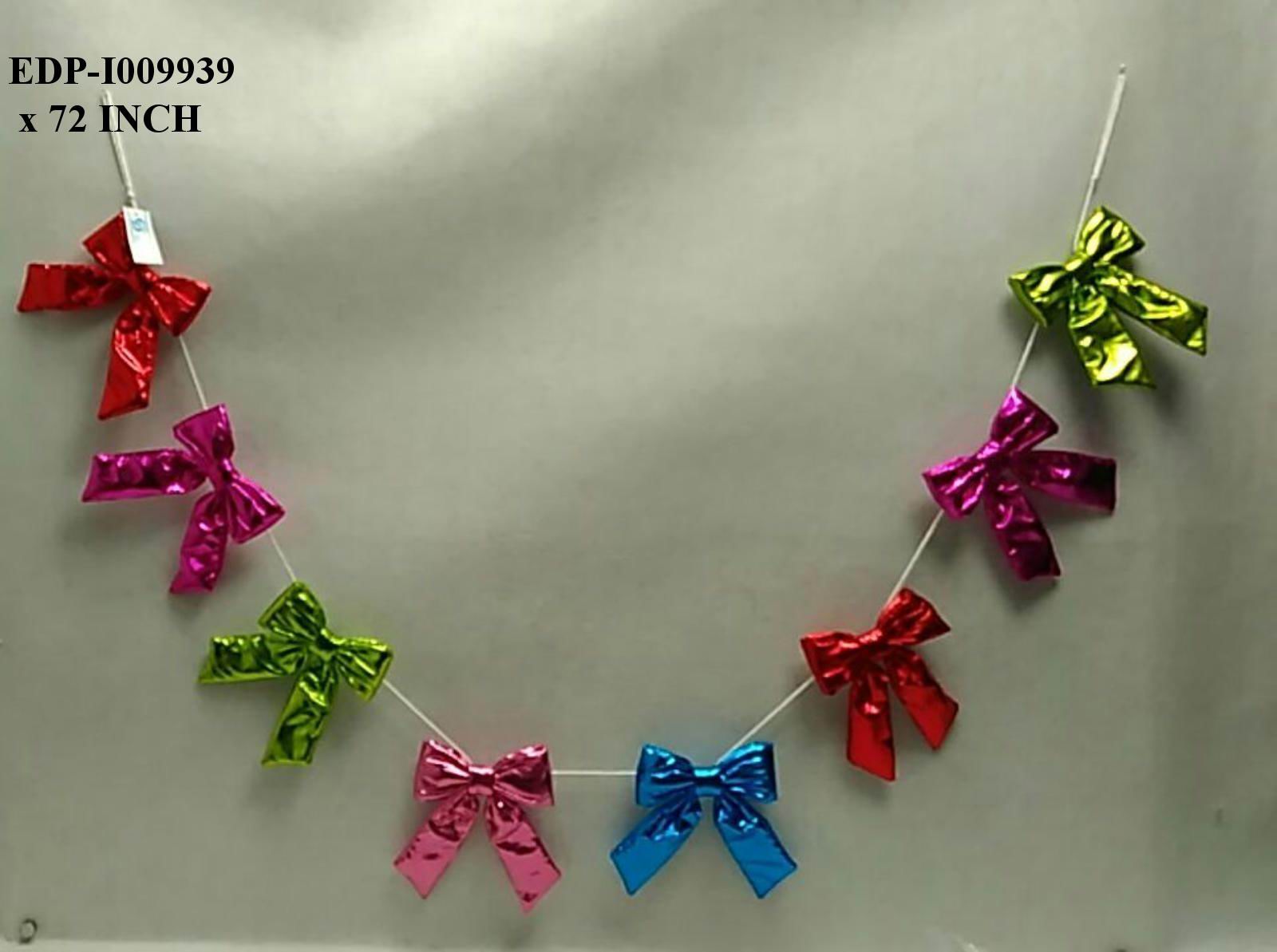 72"L. Multi Colored Bow Garland