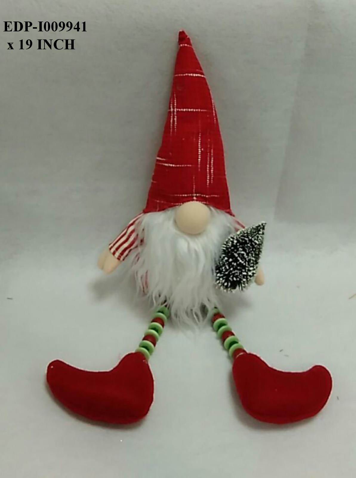 19"H. Christmas Red Shelf Sitter Gnome