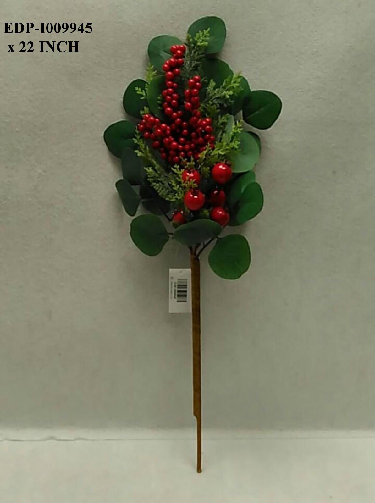 22"L. Red Berries/ Leaves Pick