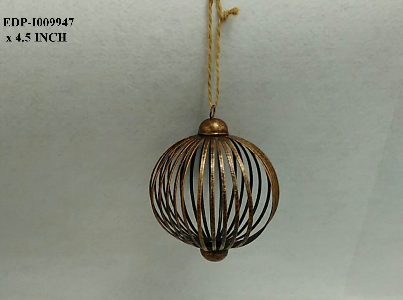 4.5"Gold Metal Strips Ball Orn.