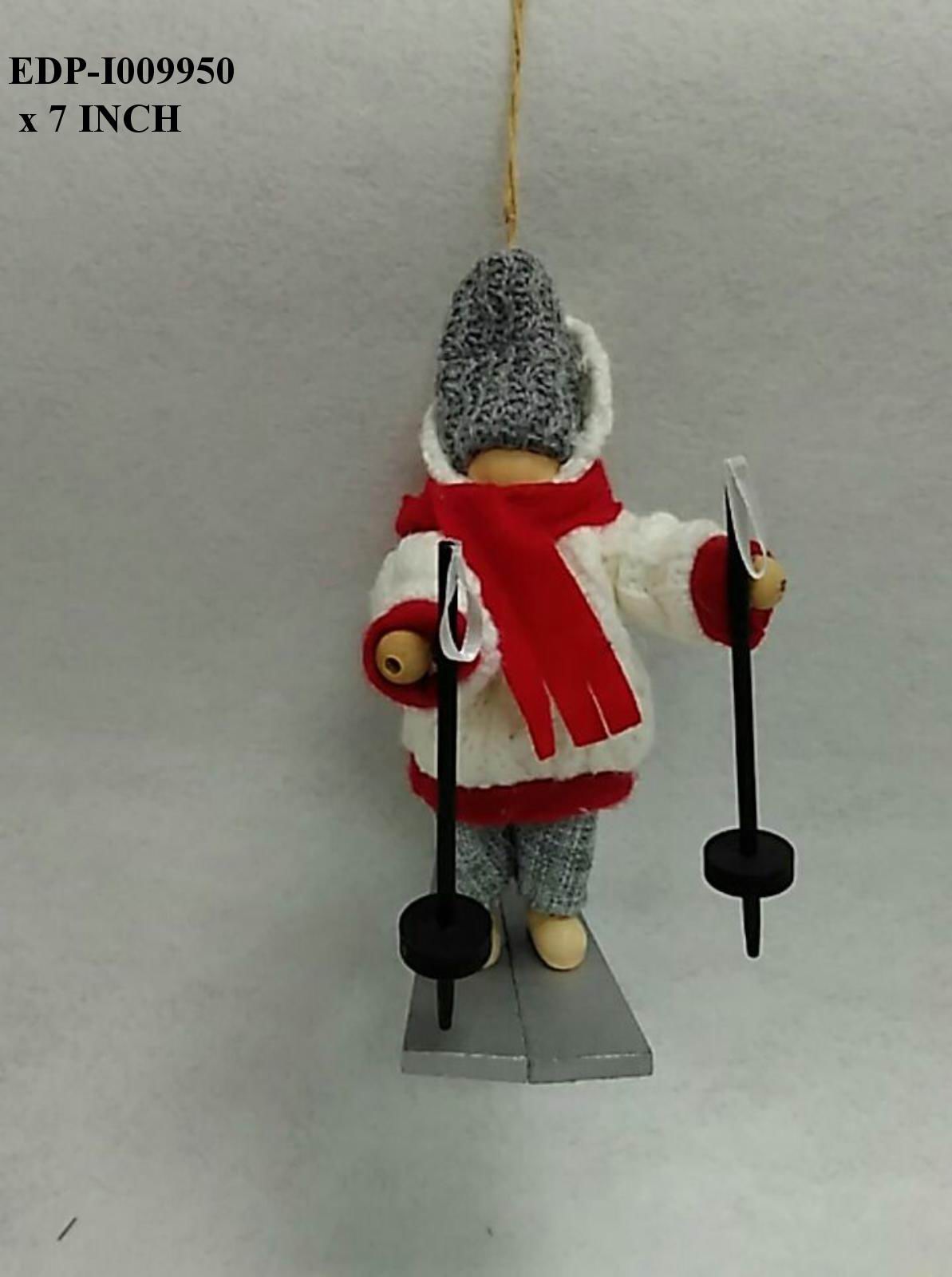 7"H. Fabric Boy Skiing Orn