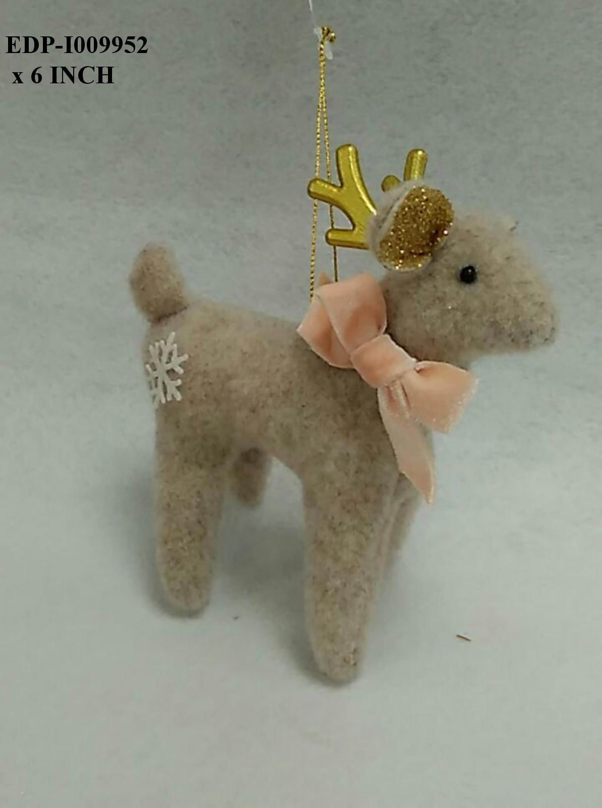 6"H. Fabric Reindeer Orn