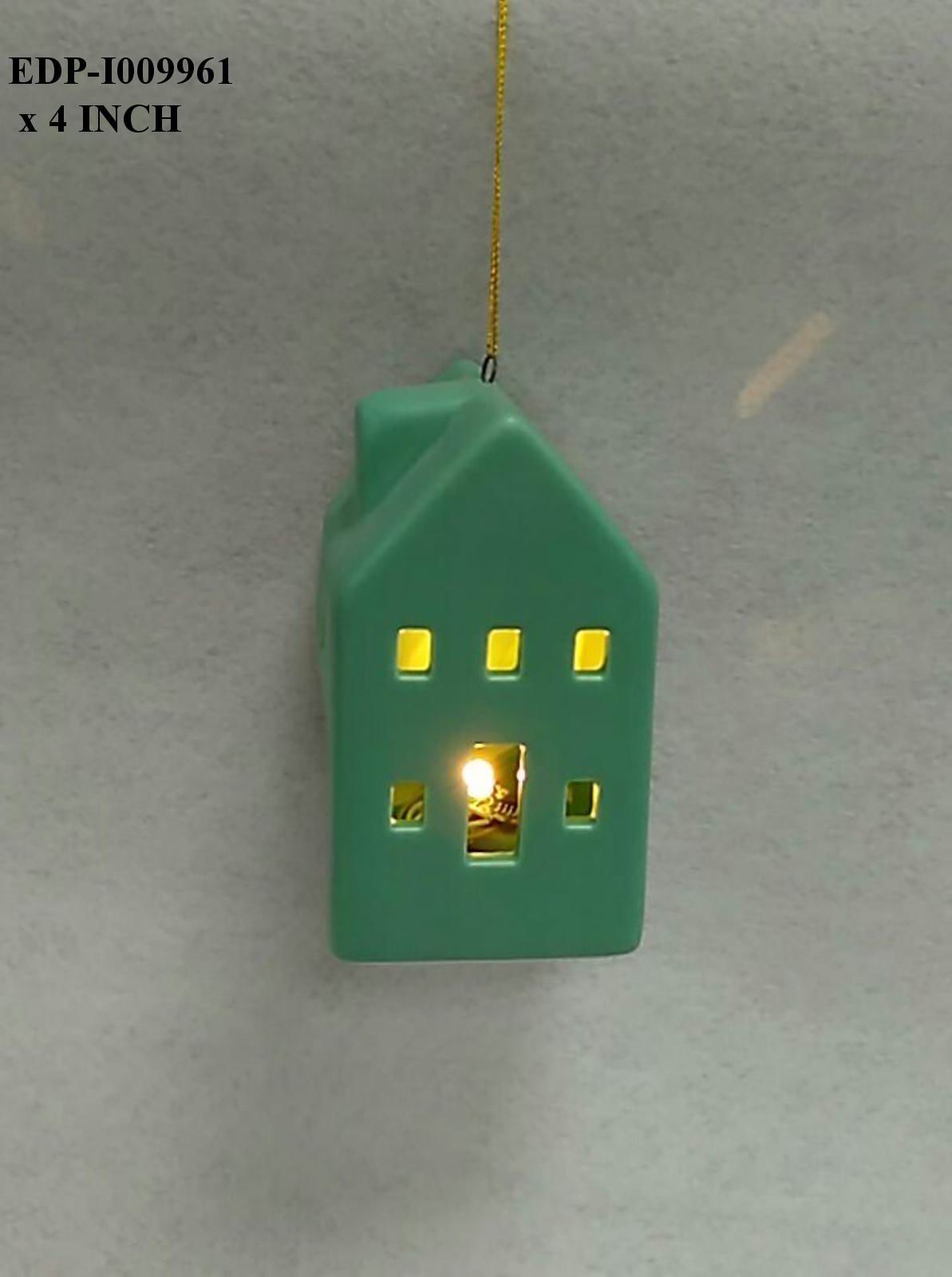 4.25"H. Ceramic Green House orn
