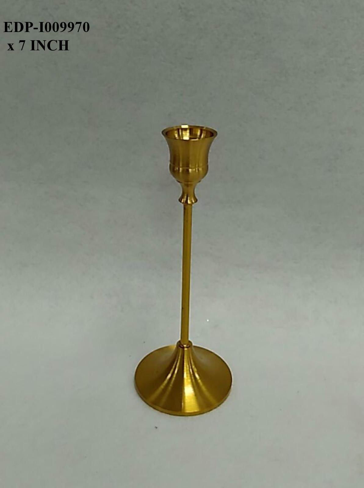 7.0"H. Gold Metal Candle Holder