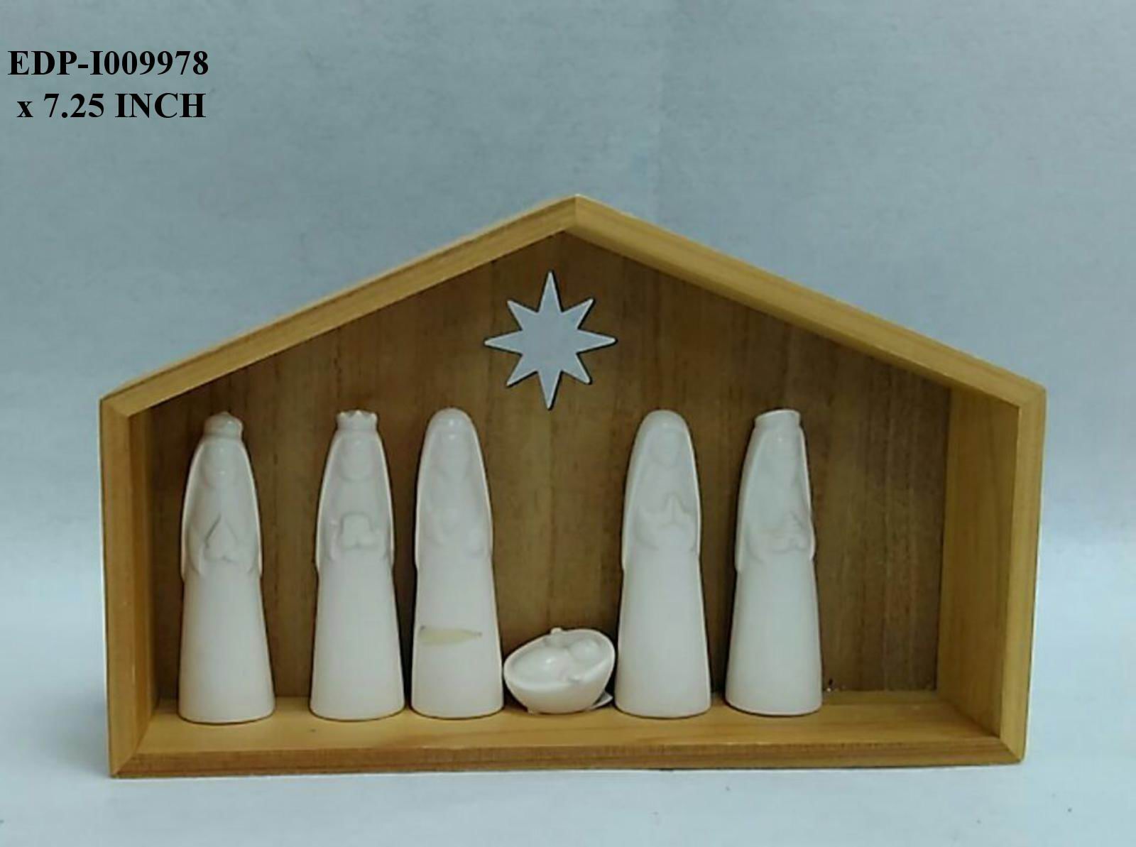 7.25"H. Ceramic Nativity Set with Manger