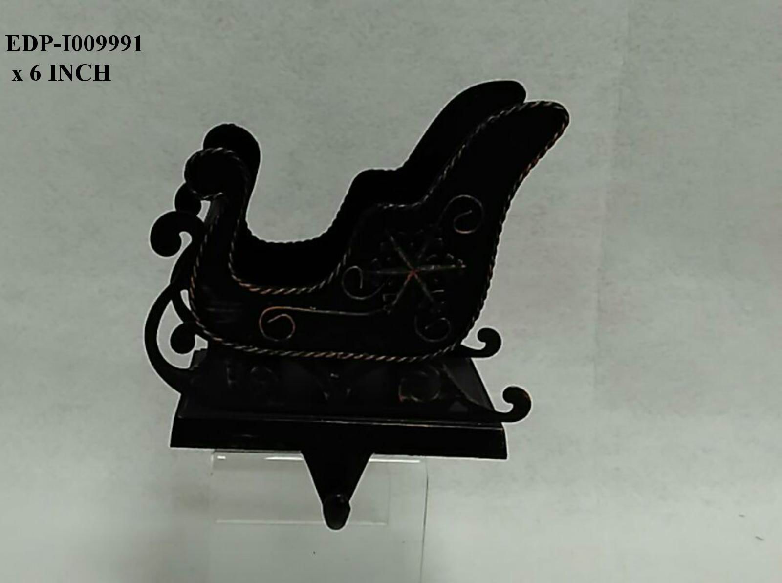 6.0" H. Black Sleigh Stocking Holder