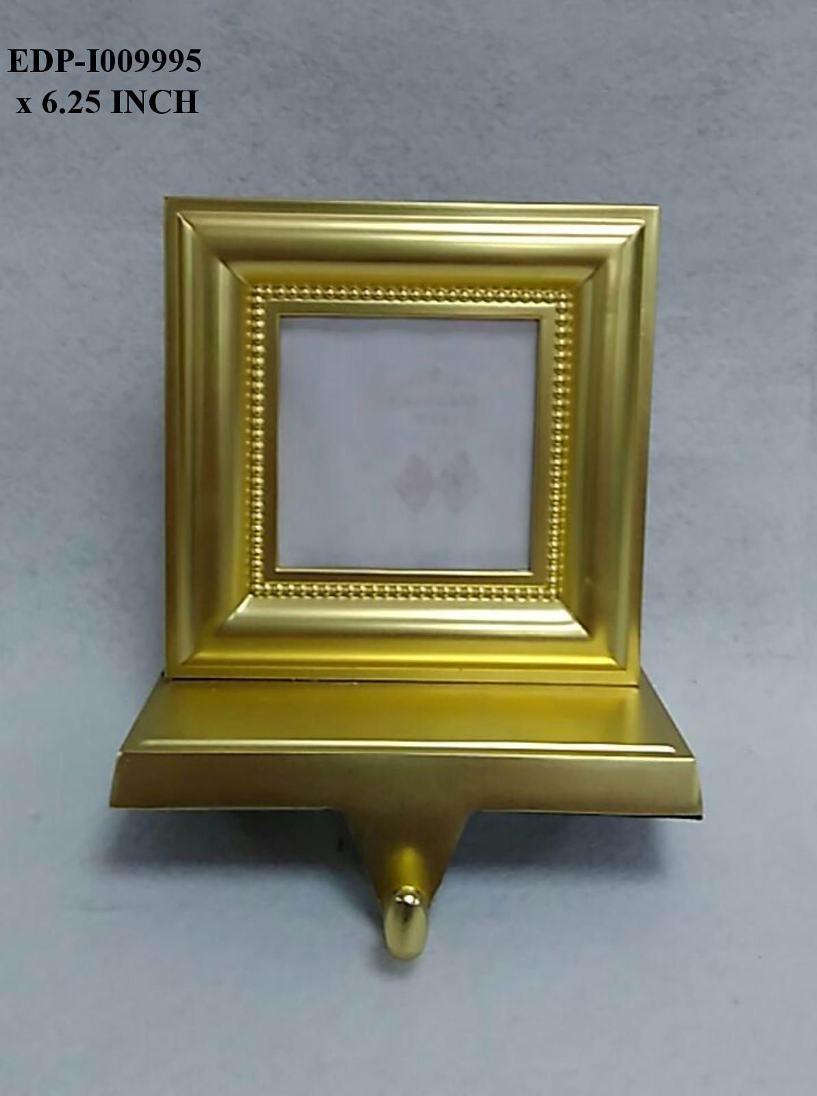 6.25"H. Gold Picture Frame Stocking Holder