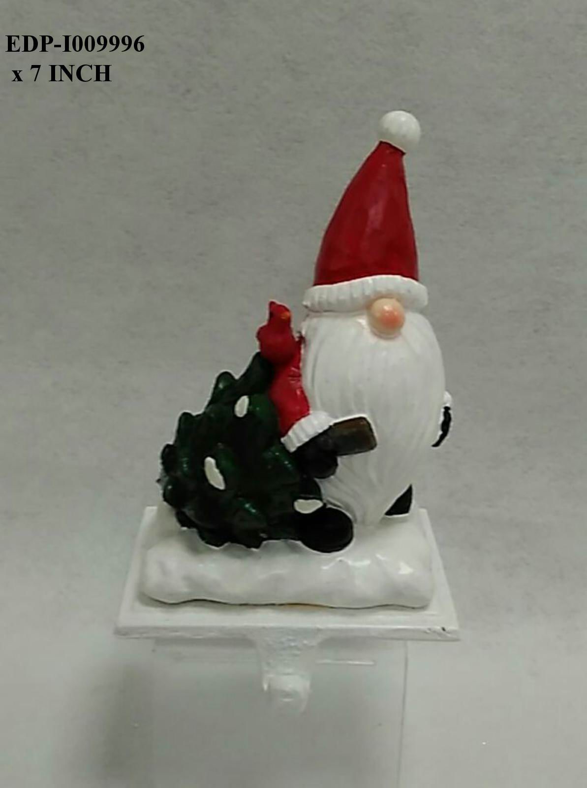 7.0"H. Polyresin Gnome Stocking Holder