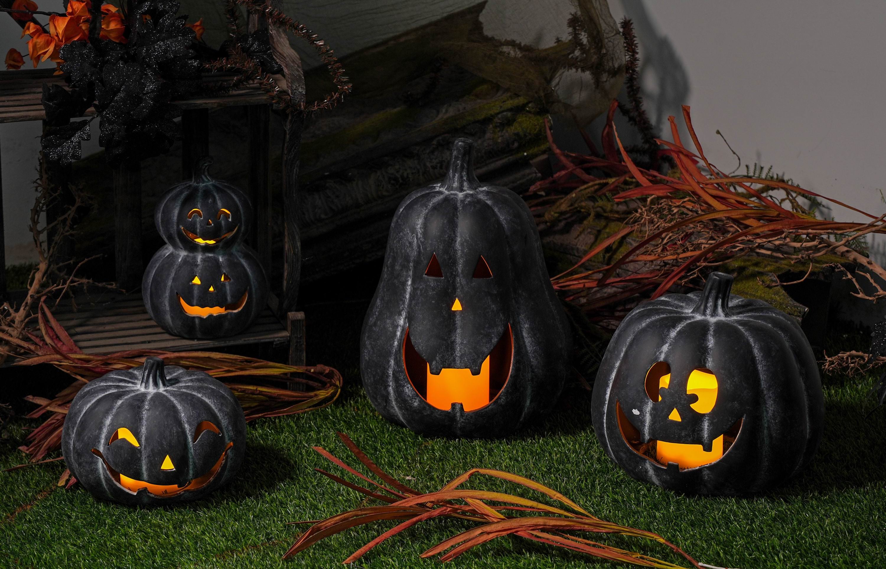 13.75"H. Halloween Jack-O-Lantern Pumpkins