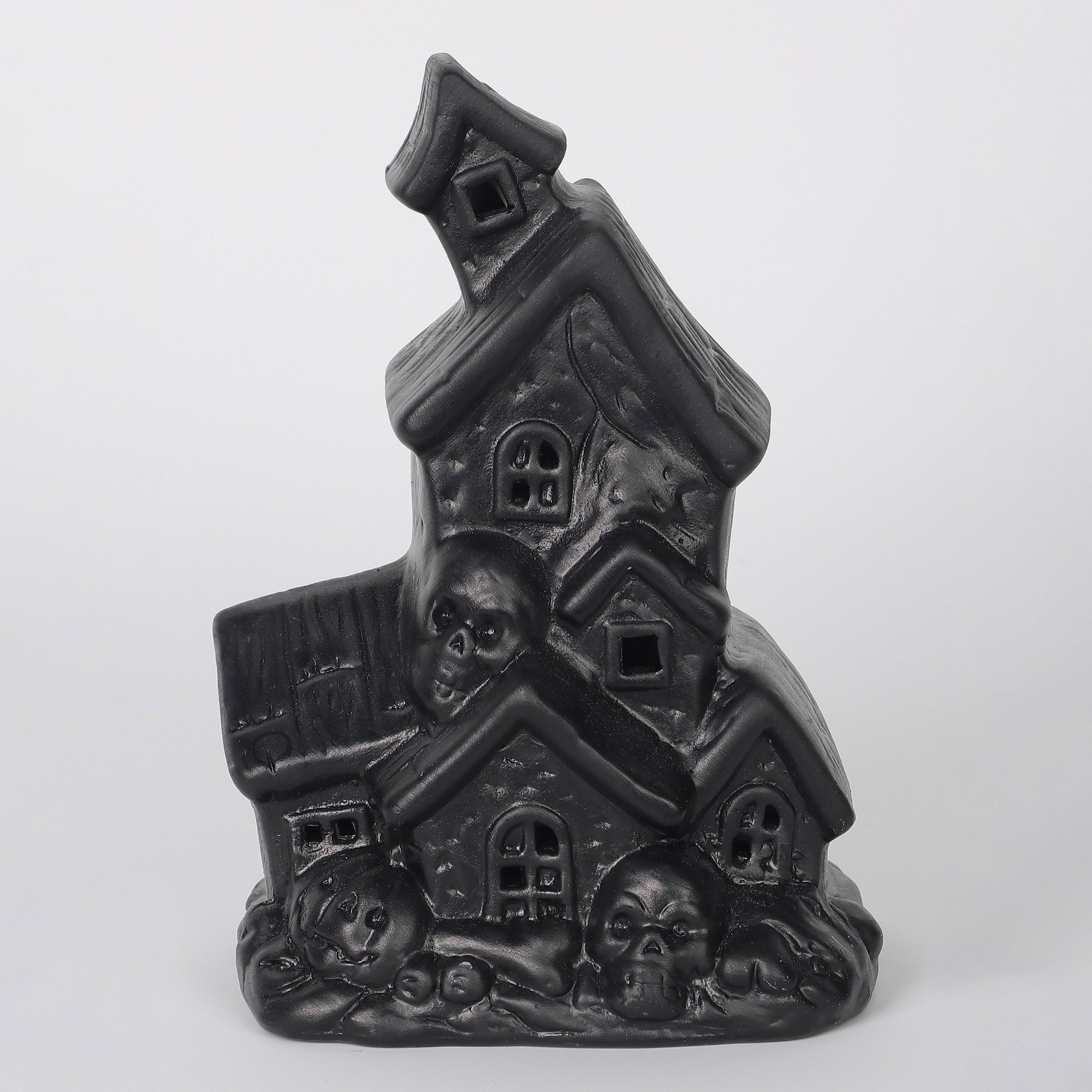 6.25"H. Halloween Black Haunted House