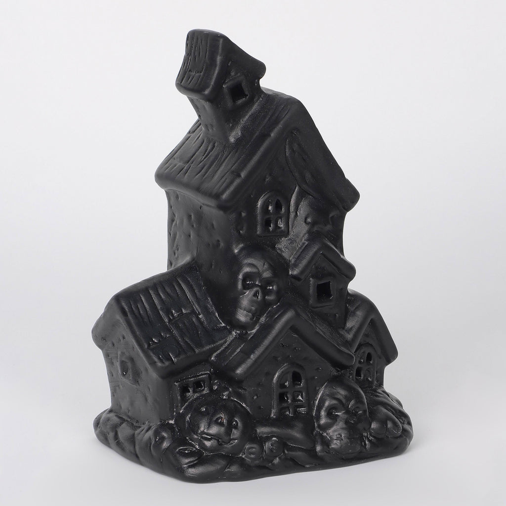6.25"H. Halloween Black Haunted House
