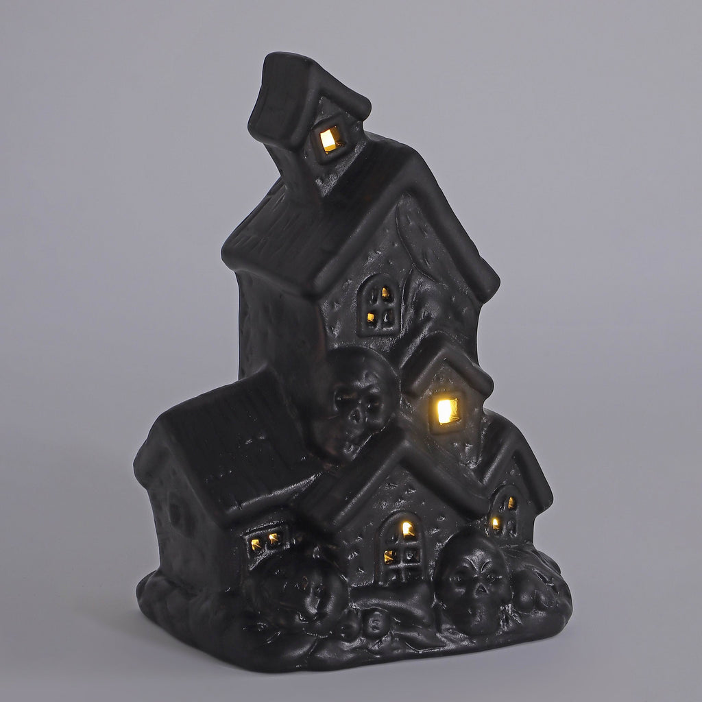 6.25"H. Halloween Black Haunted House