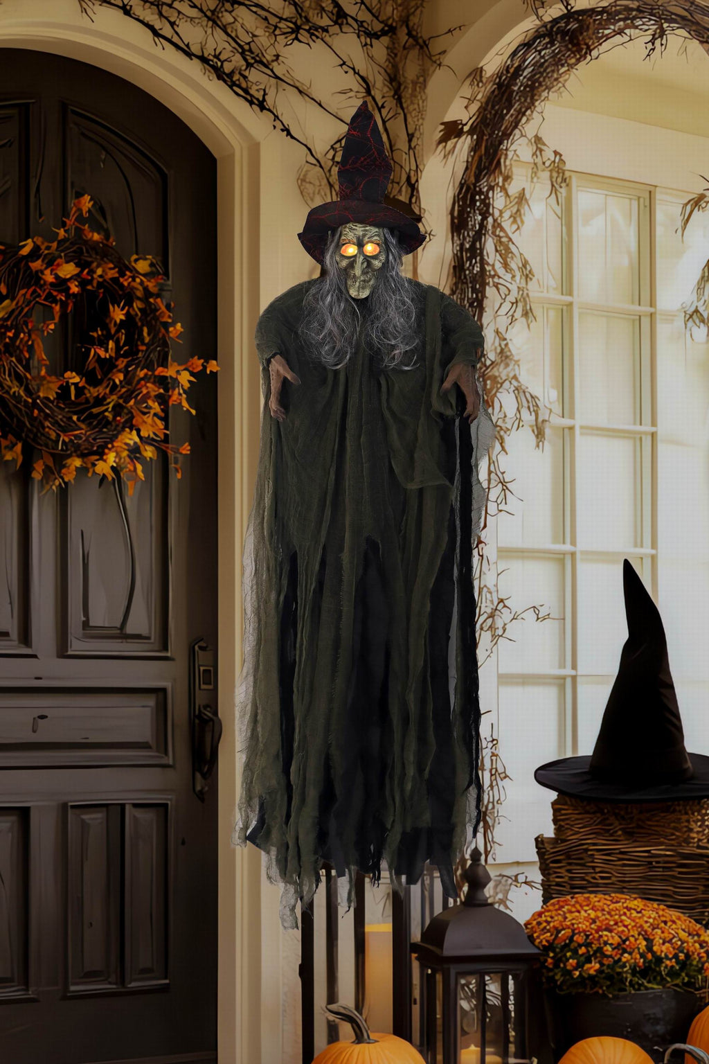 68" Halloween Hanging Dressed Witch