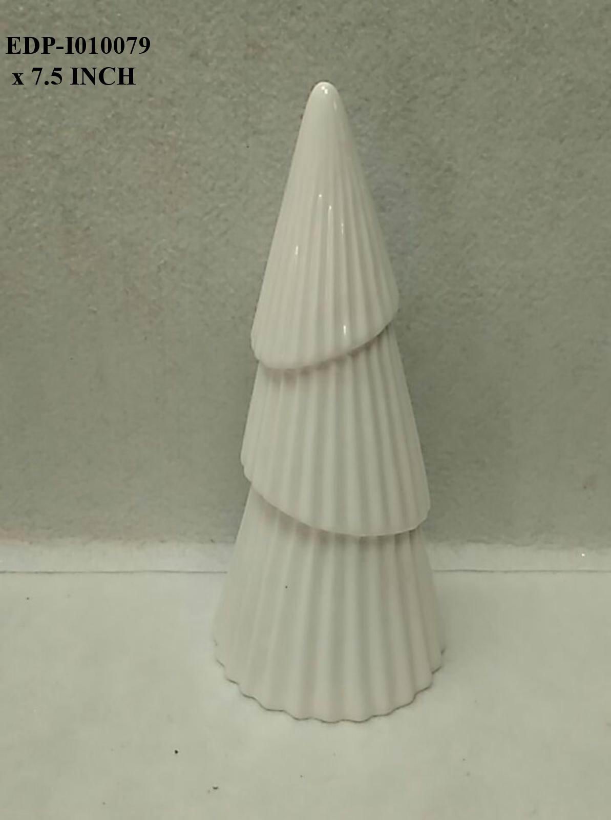 7.5" Ceramic White Table Top Tree