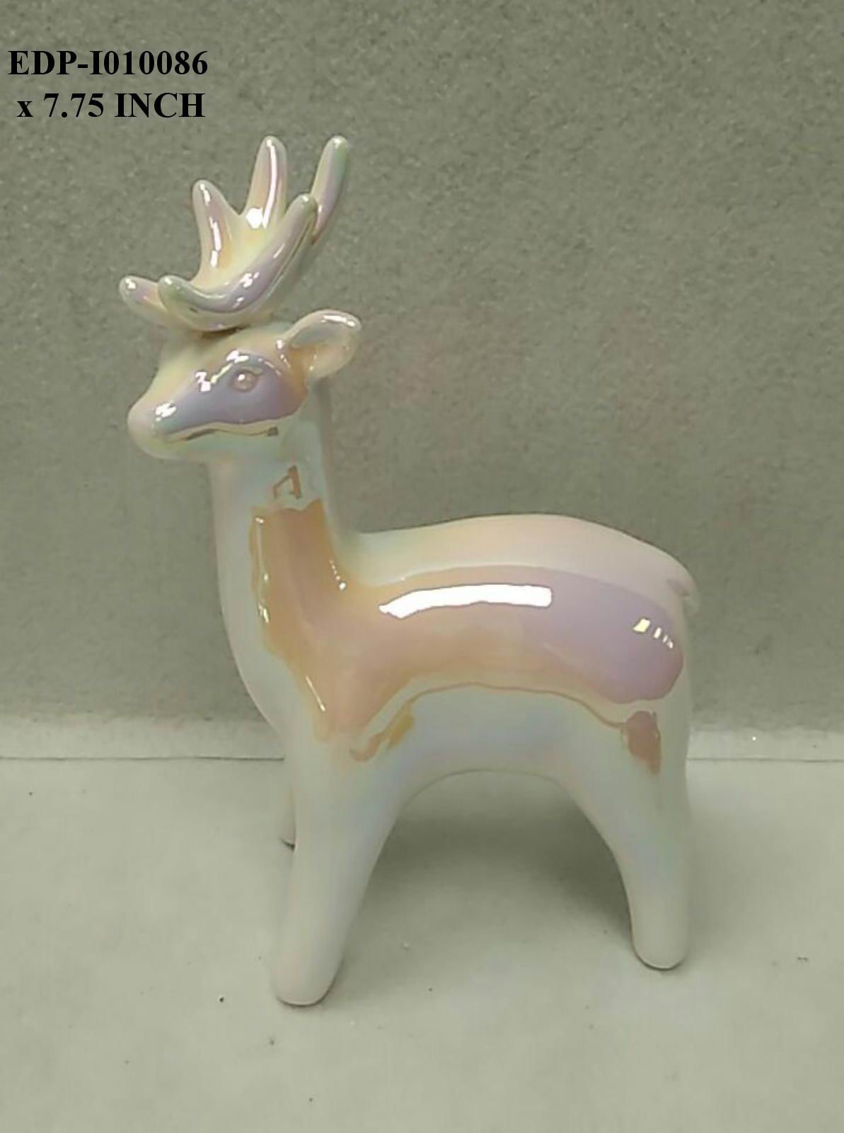 7.5" Ceramic Iridescent Standing Reindeer