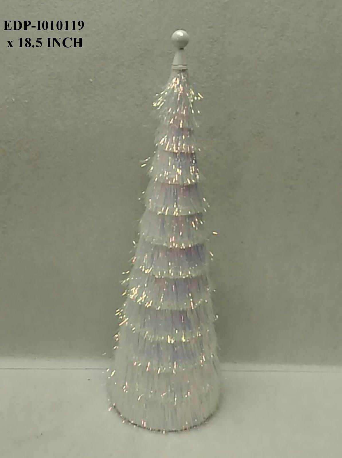 18.5" White Tinsel Tree