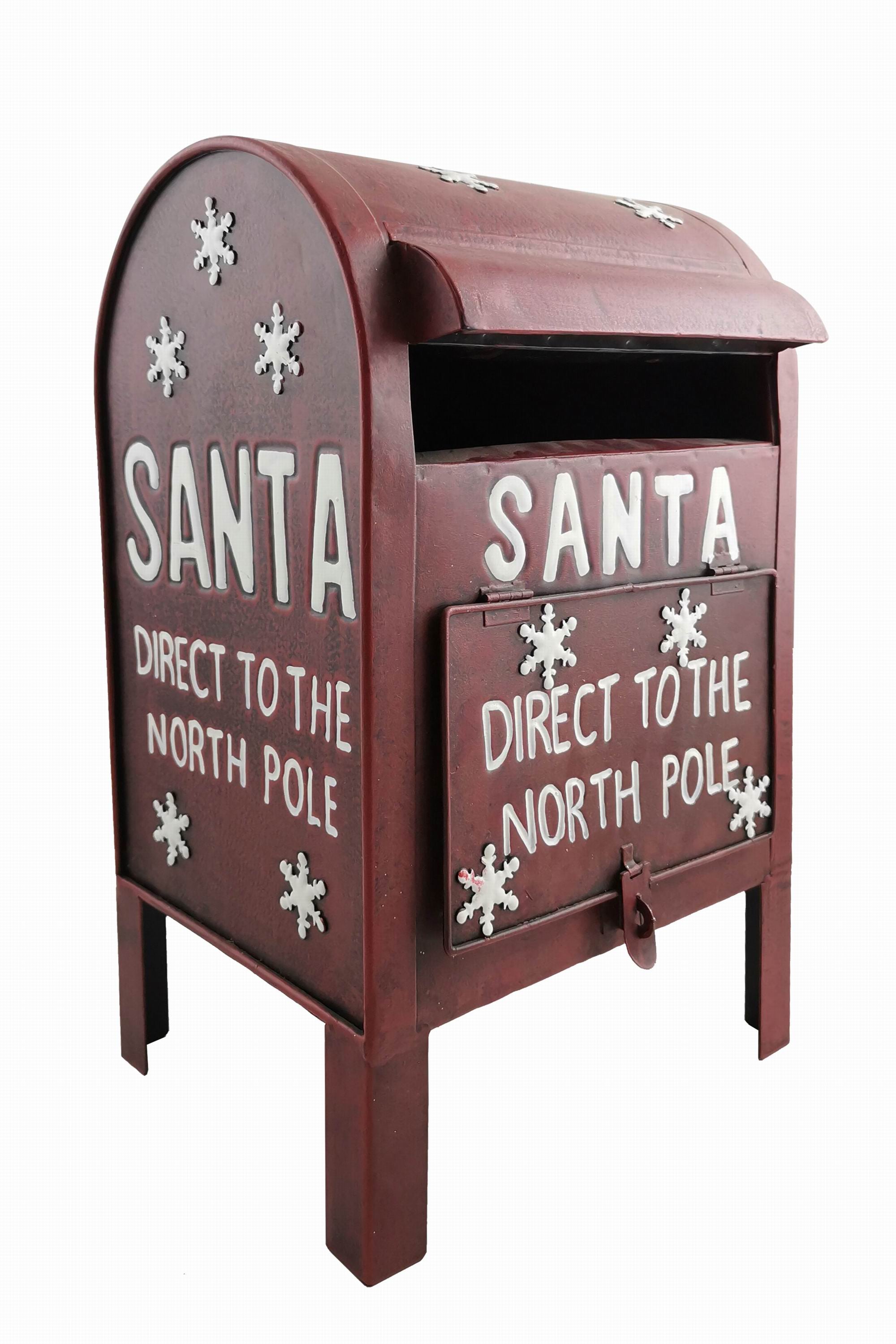 Xmas Metal Santa Mailbox