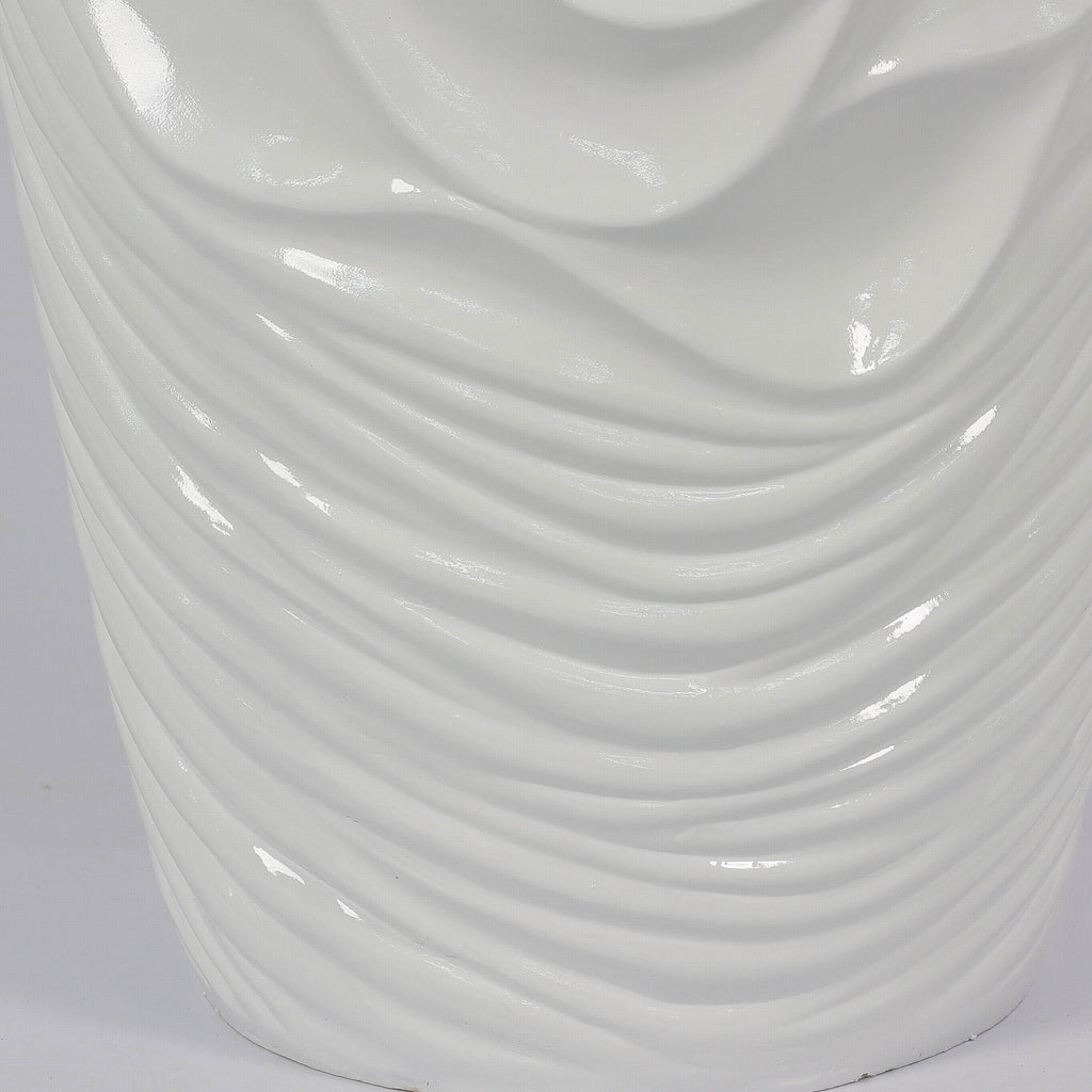 17.73 X 17.73 X 47.674"H Shiny White Planter