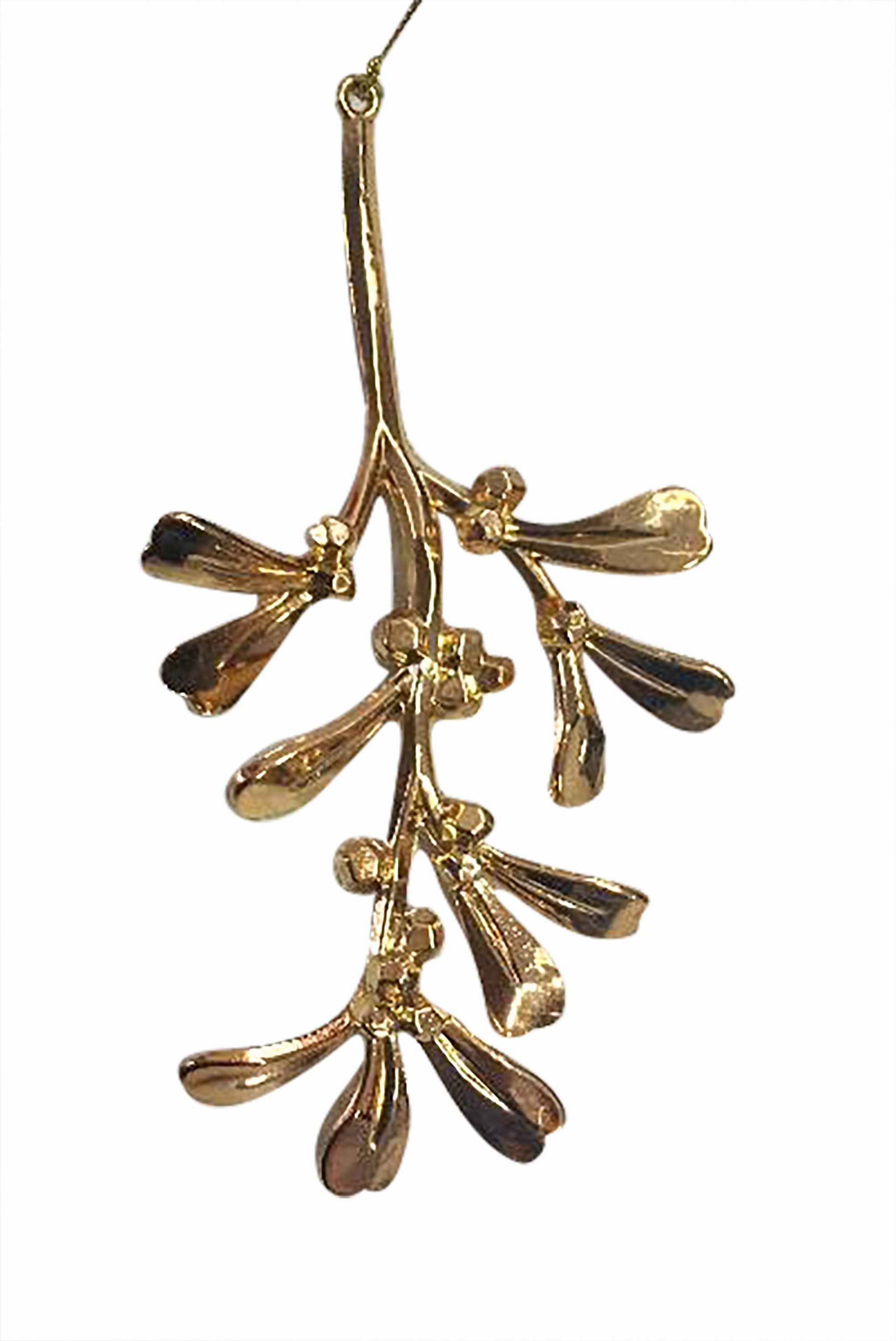 6.5" Traditional Electroplated Gold Mistletoe