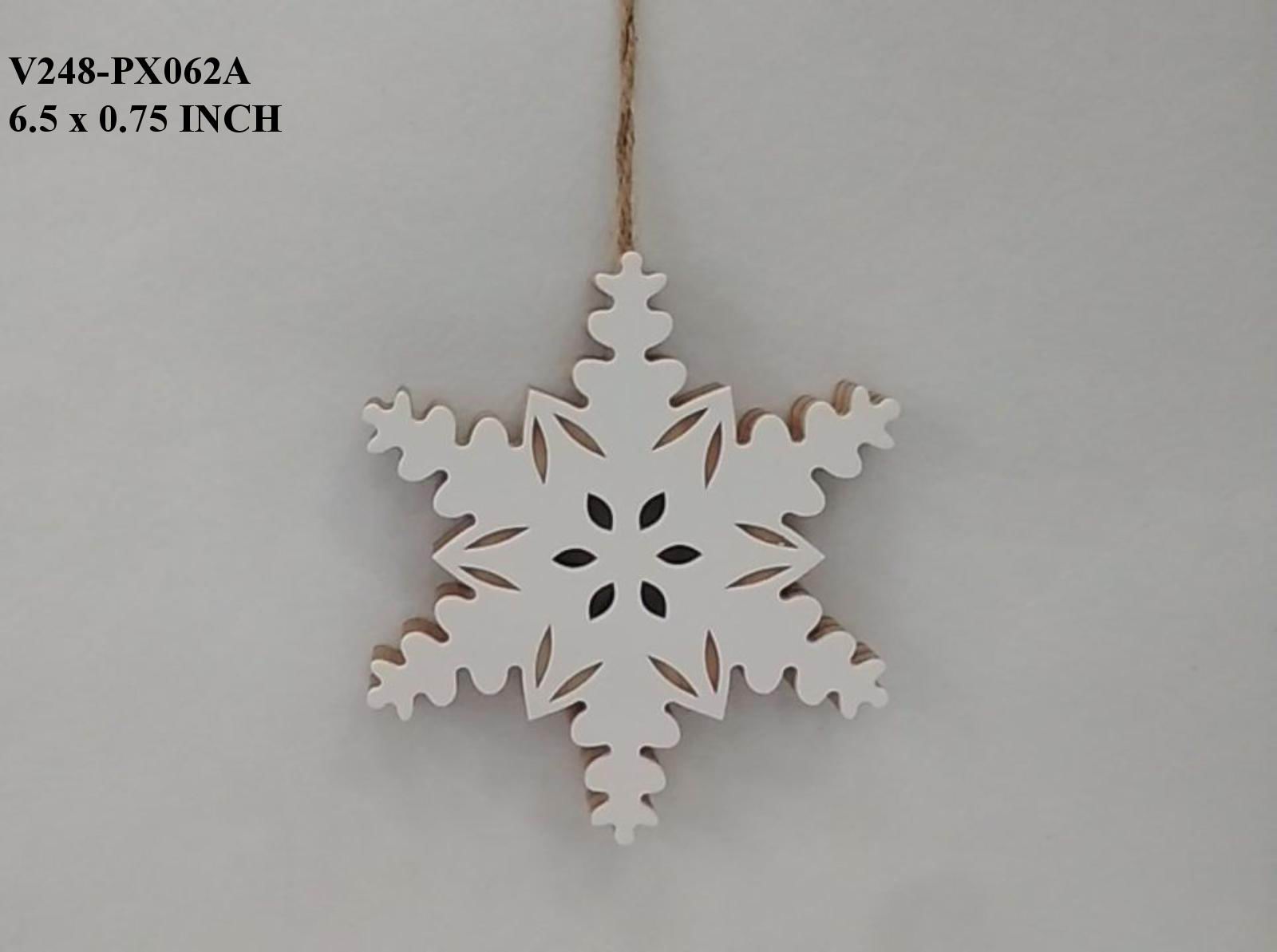6.5" Wooden Snowflake Orn