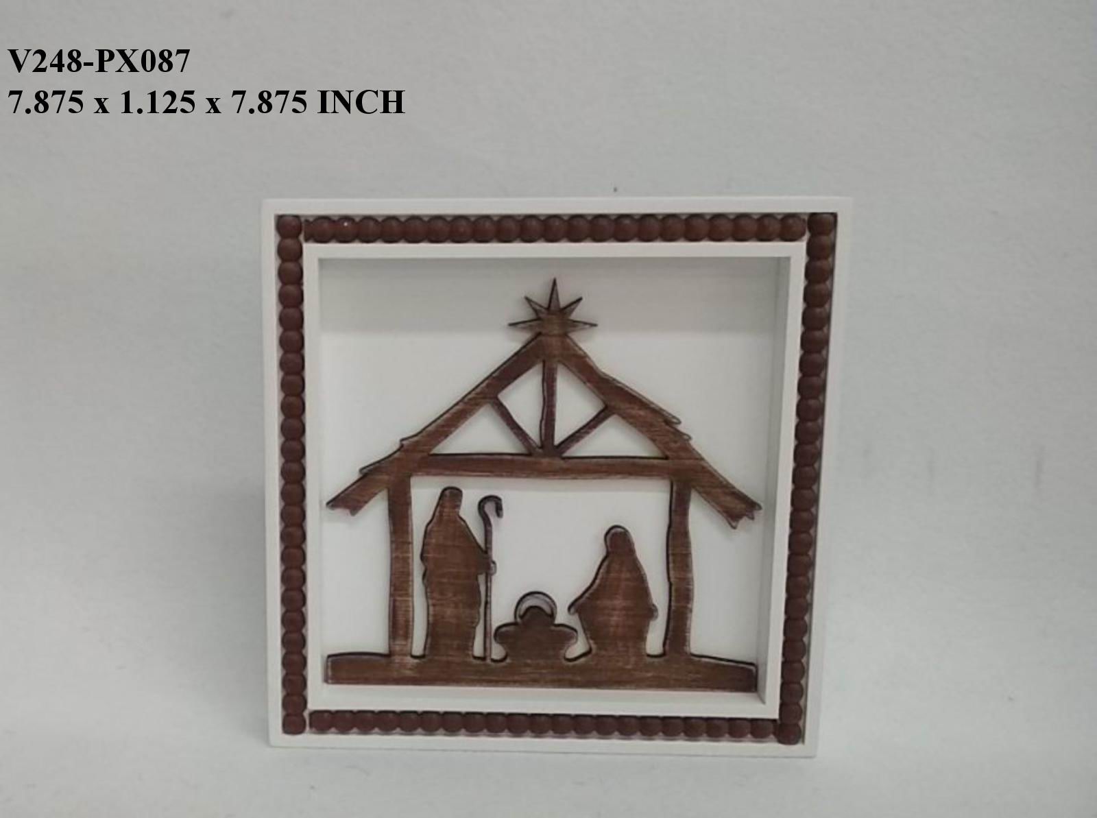 7.8" Wooden Nativity Wall decor