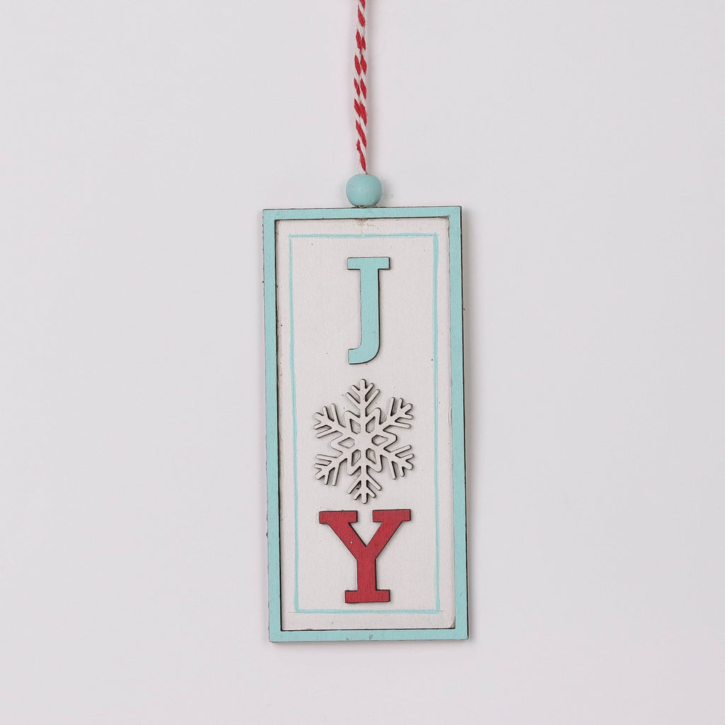 "Joy" signage ornament
