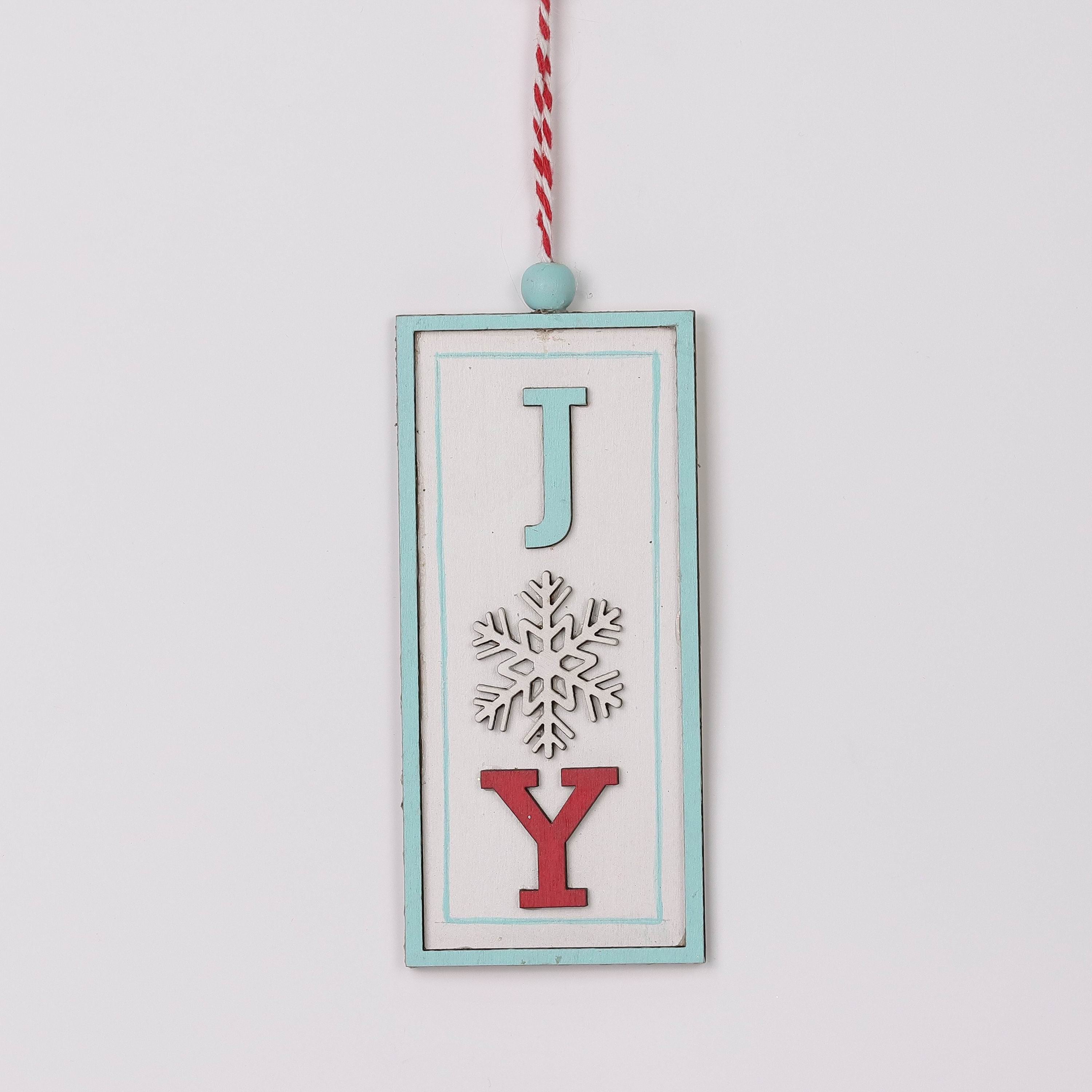 "Joy" signage ornament