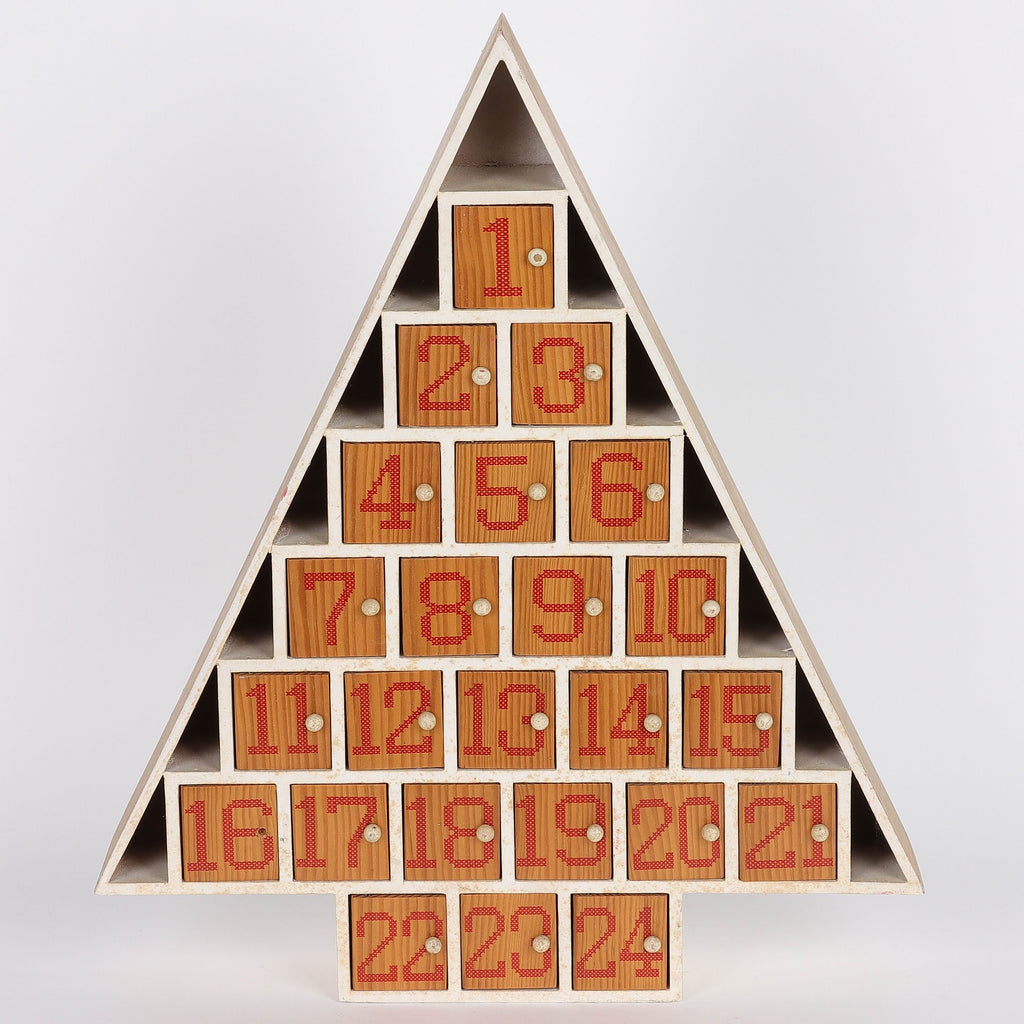 13 X 2.5 X 12.25"H TREE SHAPED CHRISTMAS ADVENT CALENDAR DECOR