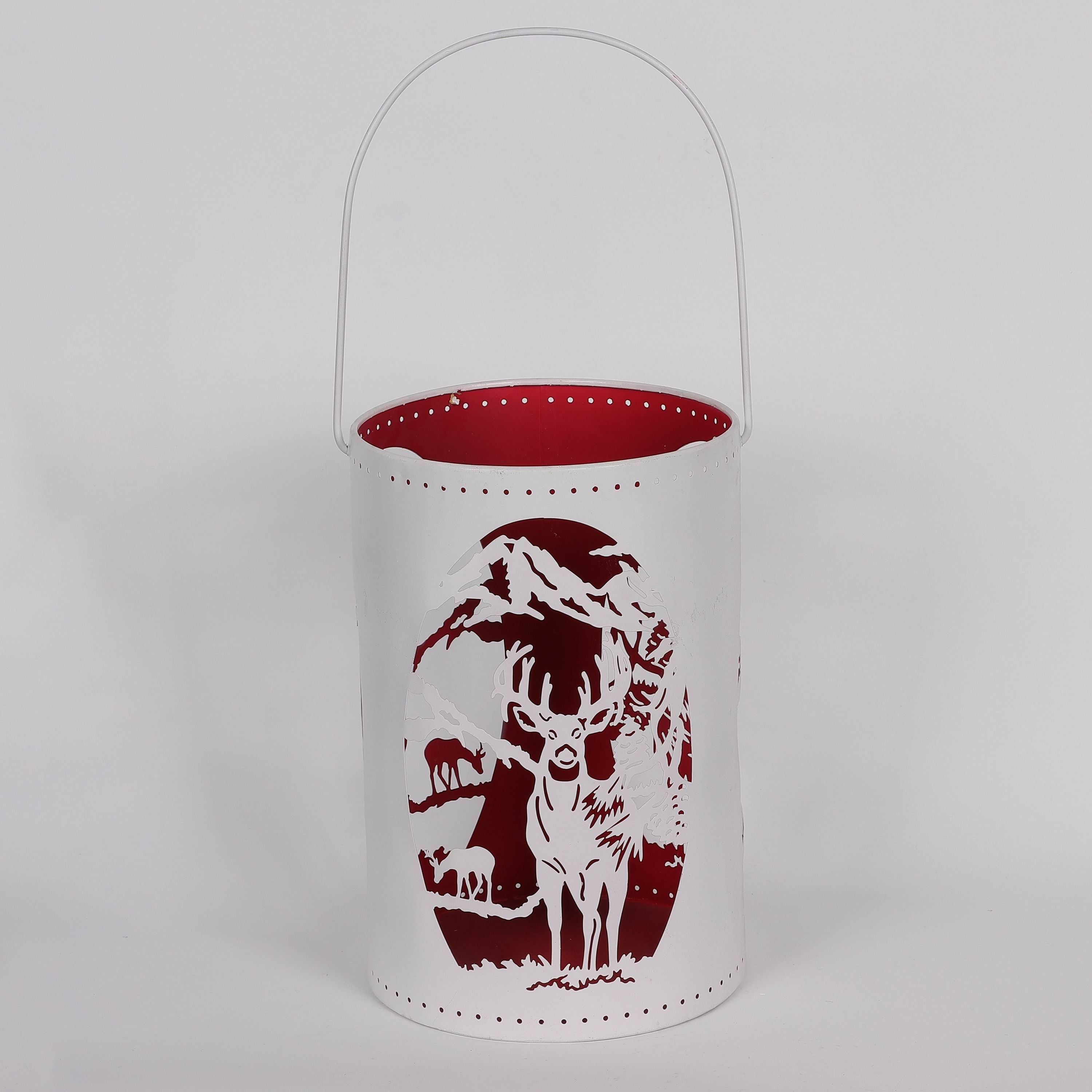 8 X 12"H CUTOUT DEER WHITE CONTAINER DECOR
