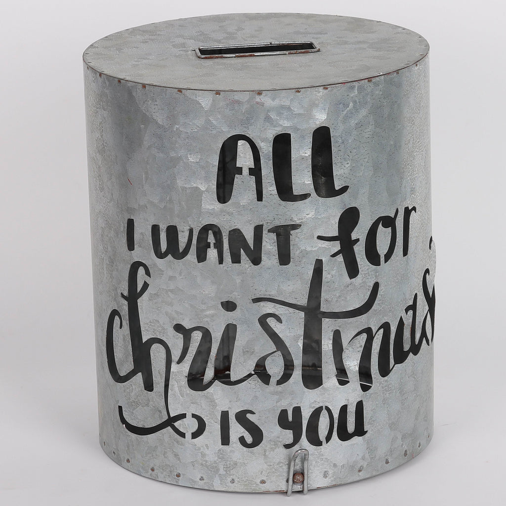 7 X 7 X 8"H MONEY BANK TIN BOX DECOR