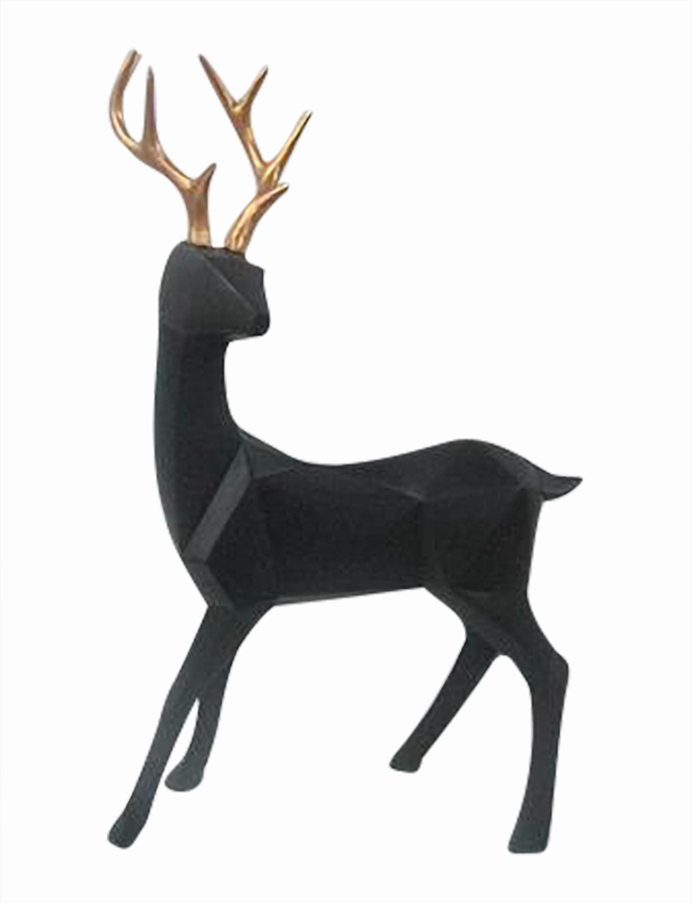 21" Black Resin Deer