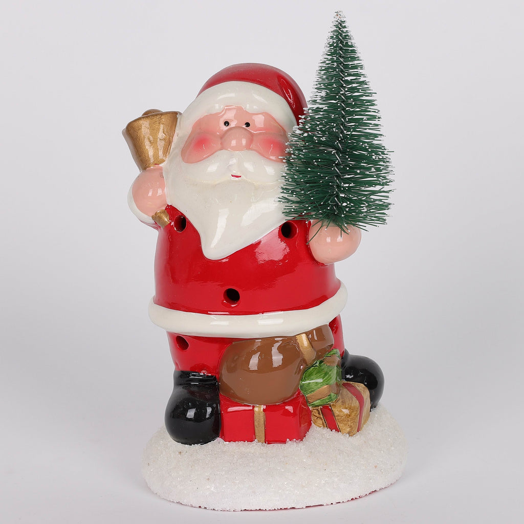 6.5 X 3.75 X 3"H CERAMIC SANTA DECOR