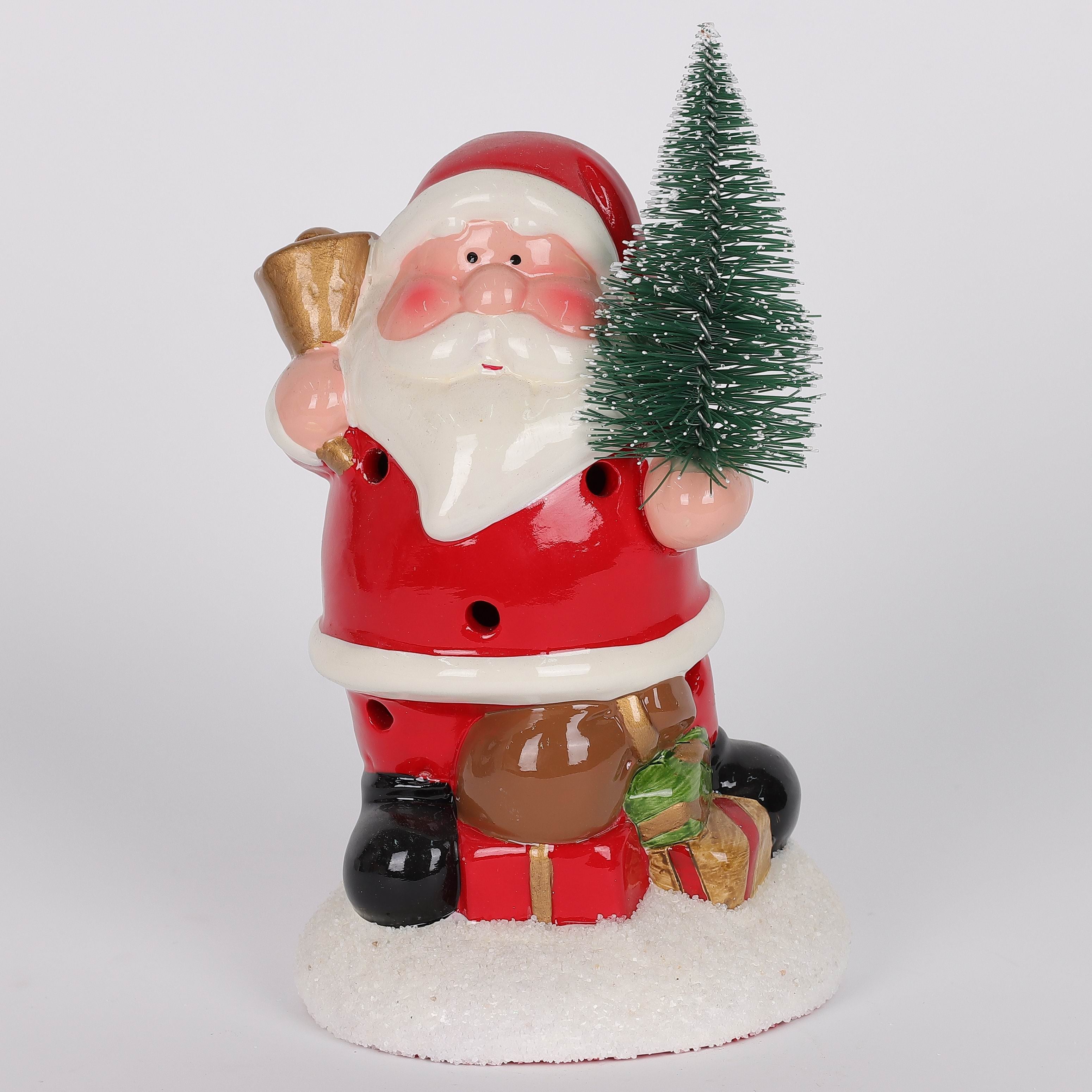 6.5 X 3.75 X 3"H CERAMIC SANTA DECOR