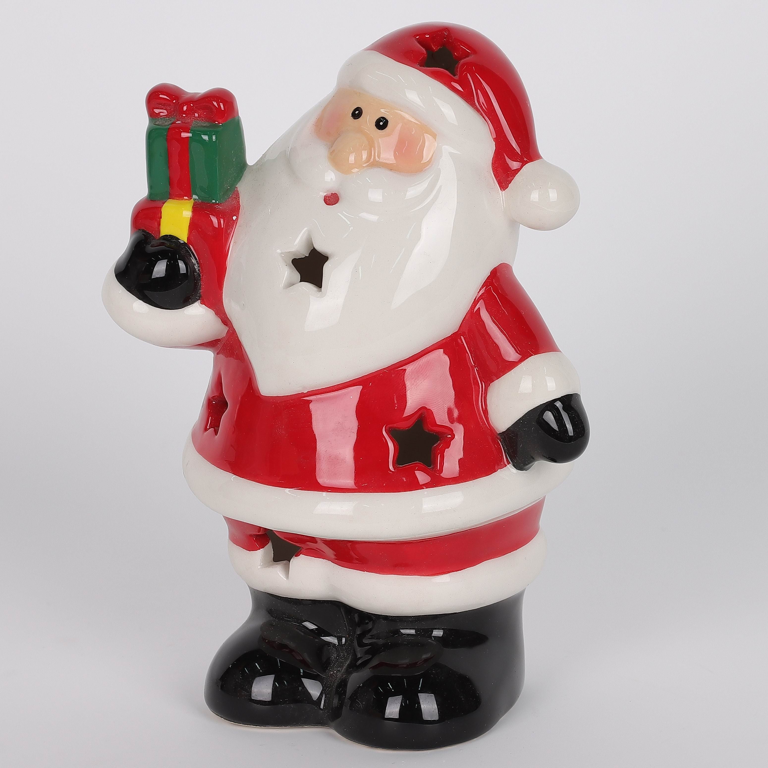 6 X 4.5 X 3"H CERAMIC SANTA DECOR