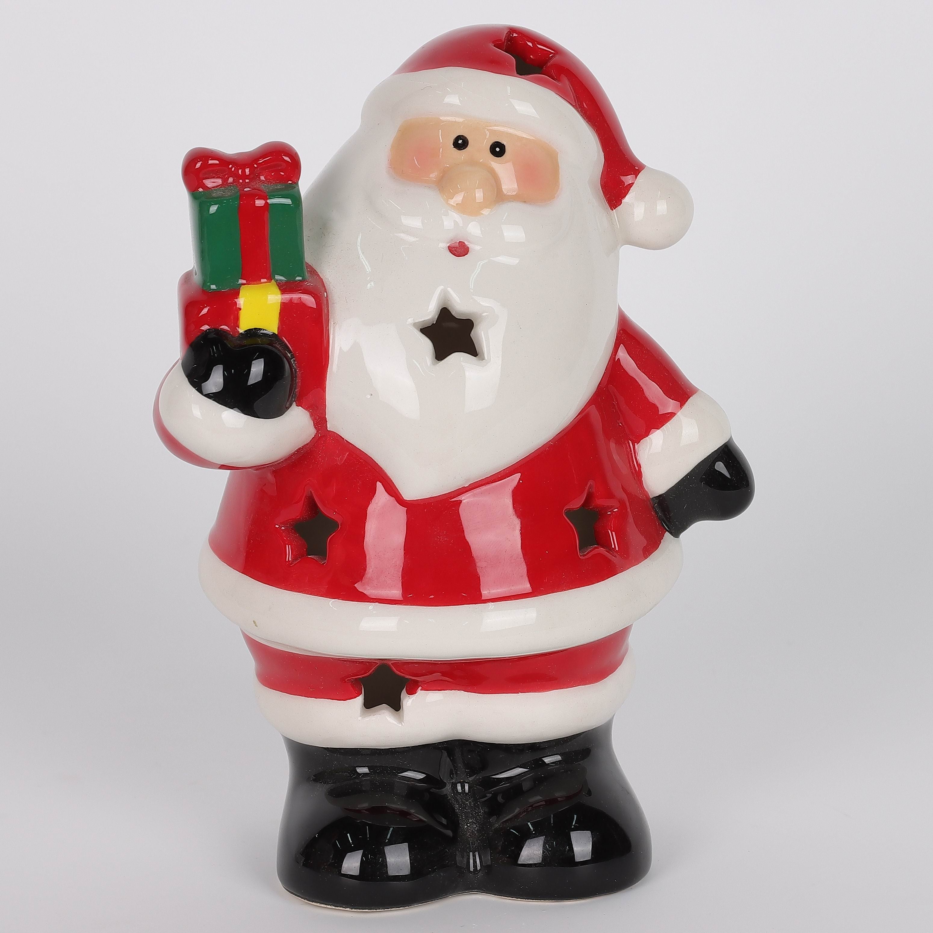 6 X 4.5 X 3"H CERAMIC SANTA DECOR