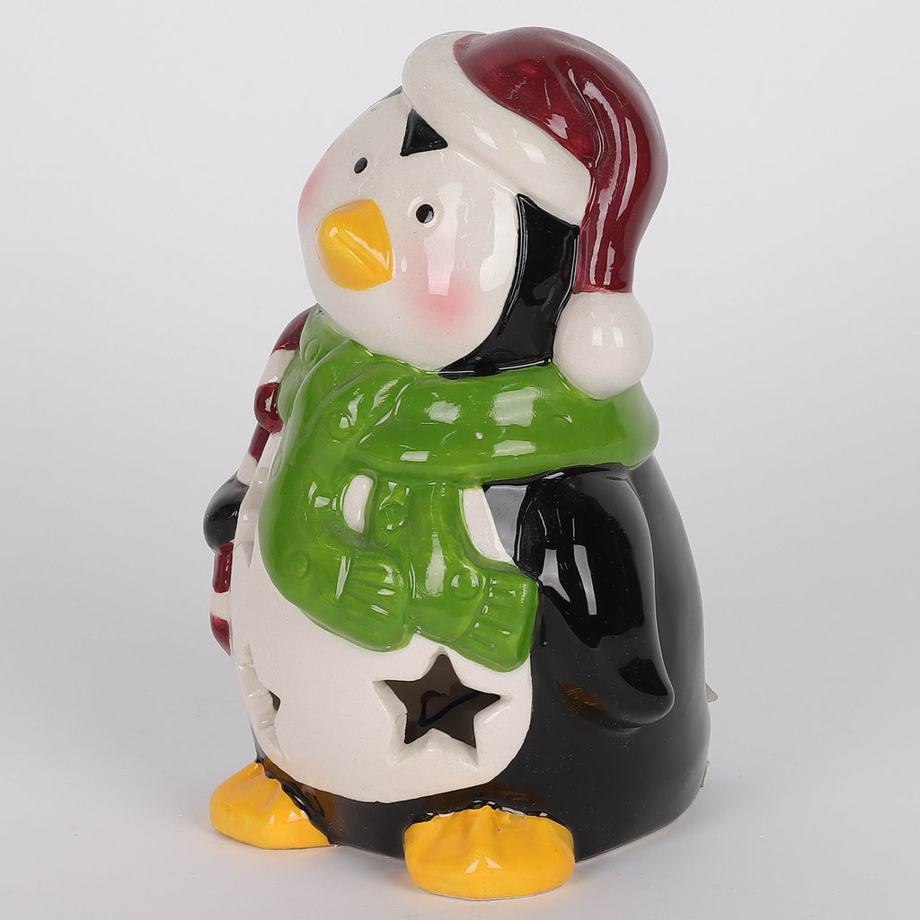 4.5 X 3 X 3"H CERAMIC PENGUIN DECOR