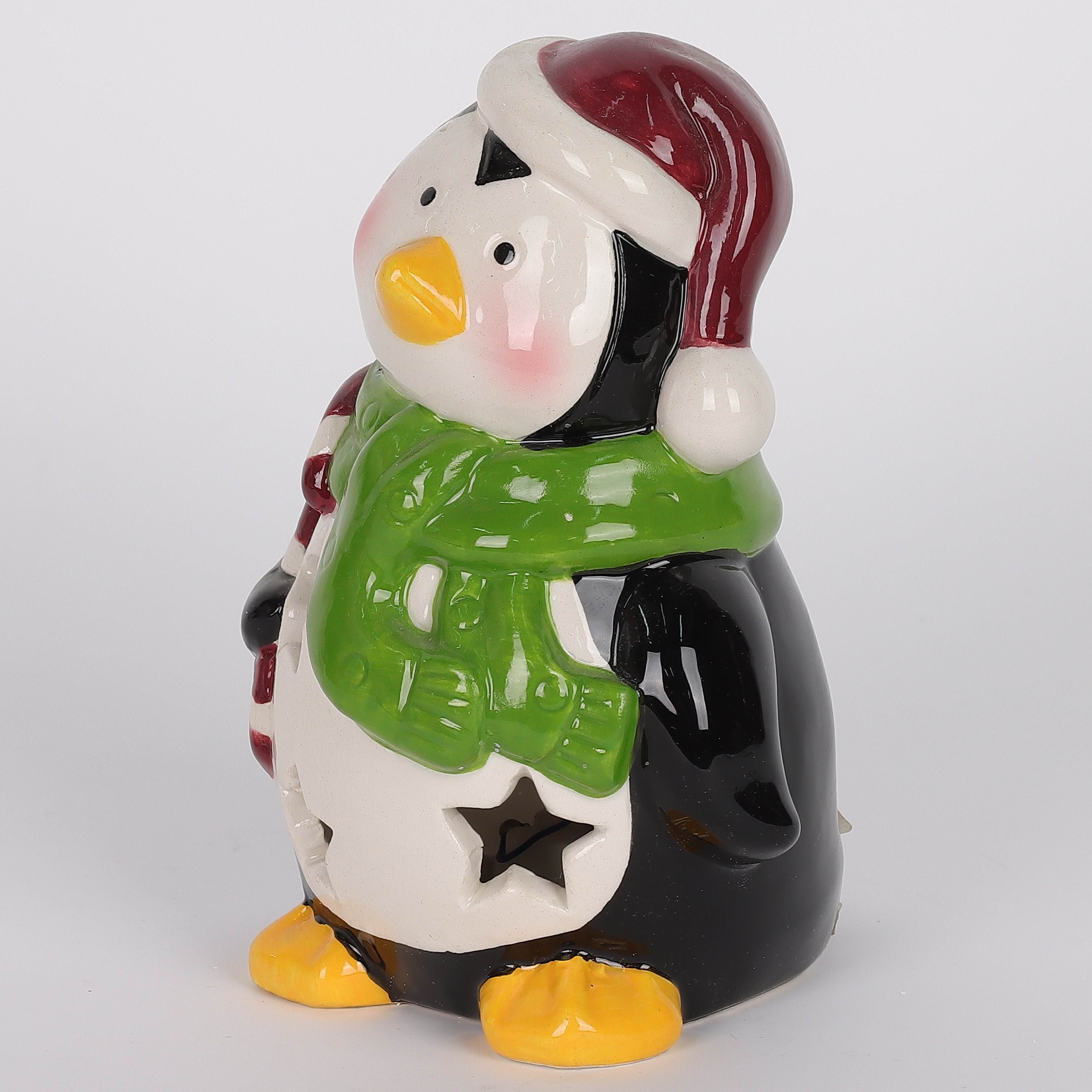 4.5 X 3 X 3"H CERAMIC PENGUIN DECOR