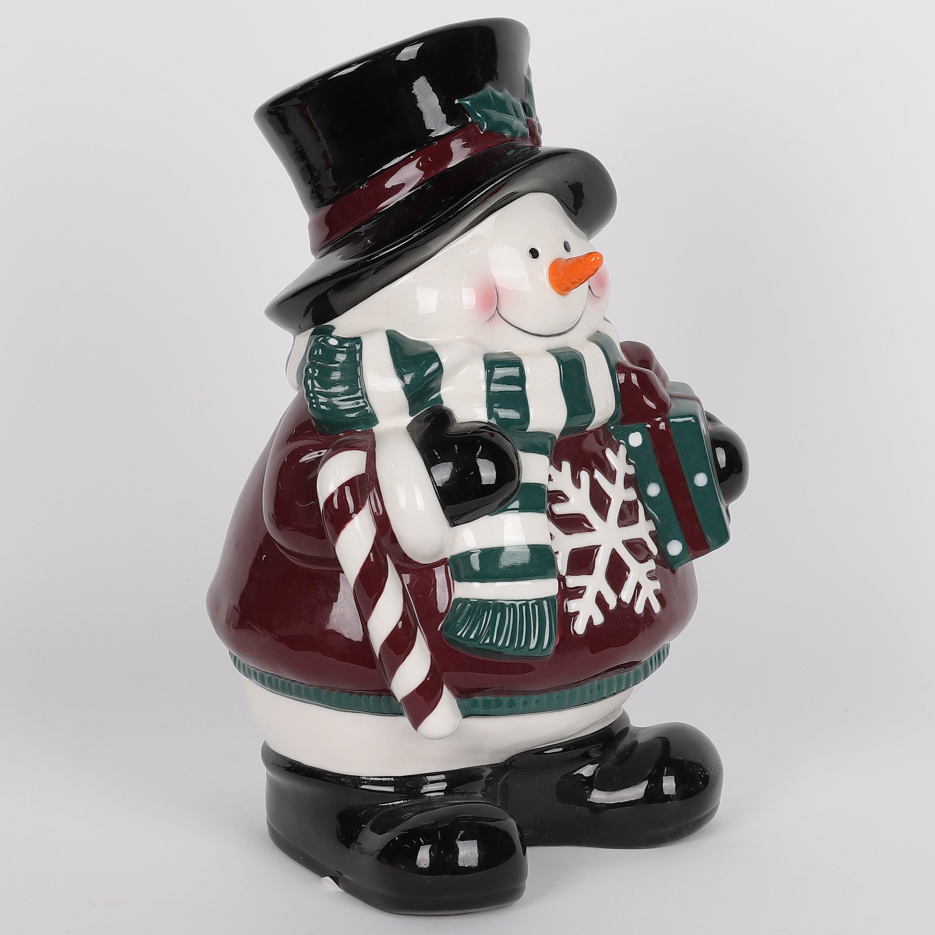 8 X 6 X 12"H CERAMIC SNOWMAN DECOR