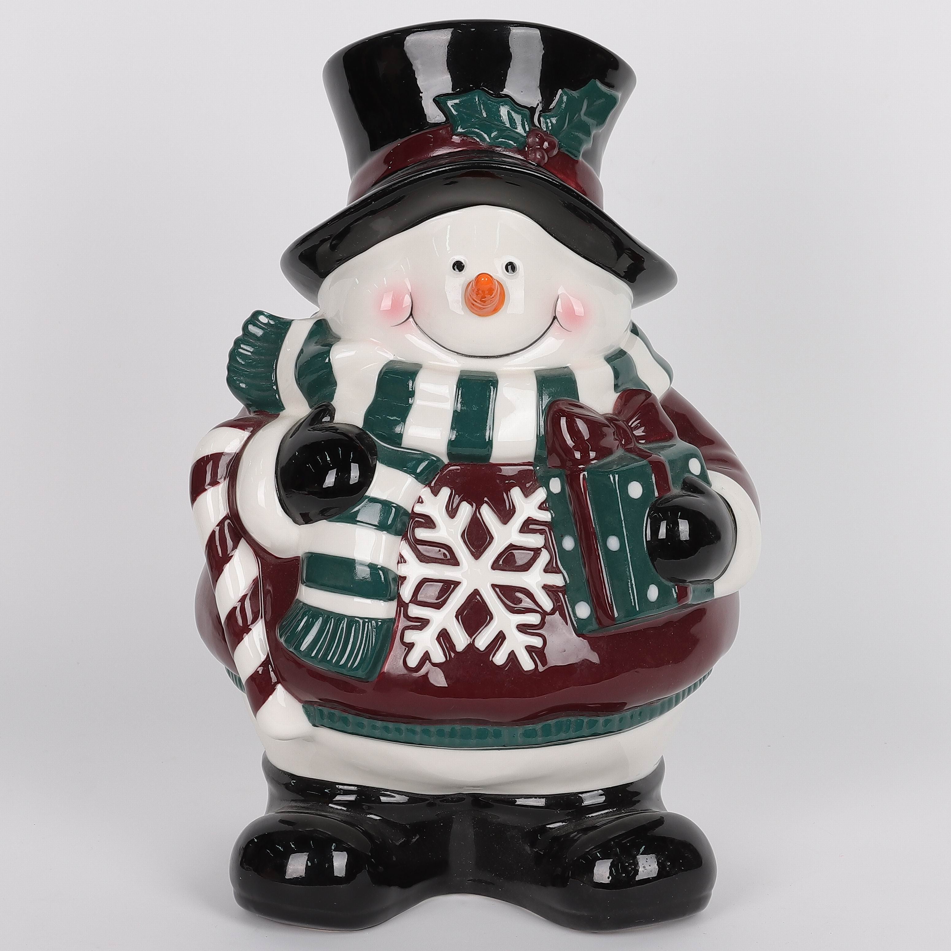 8 X 6 X 12"H CERAMIC SNOWMAN DECOR