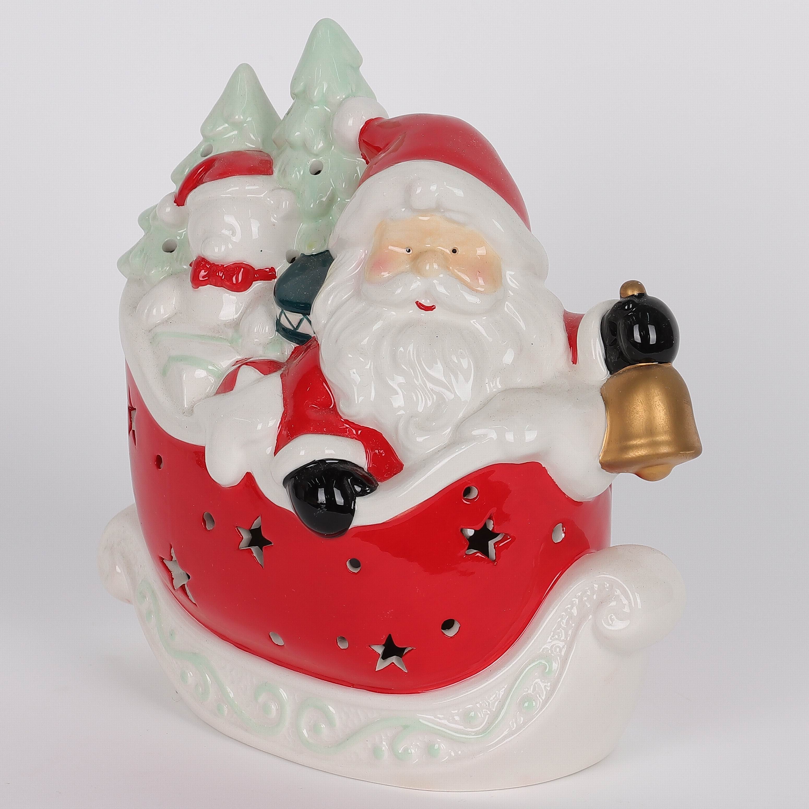 7 X 4 X 6.5"H CERAMIC SANTA DECOR