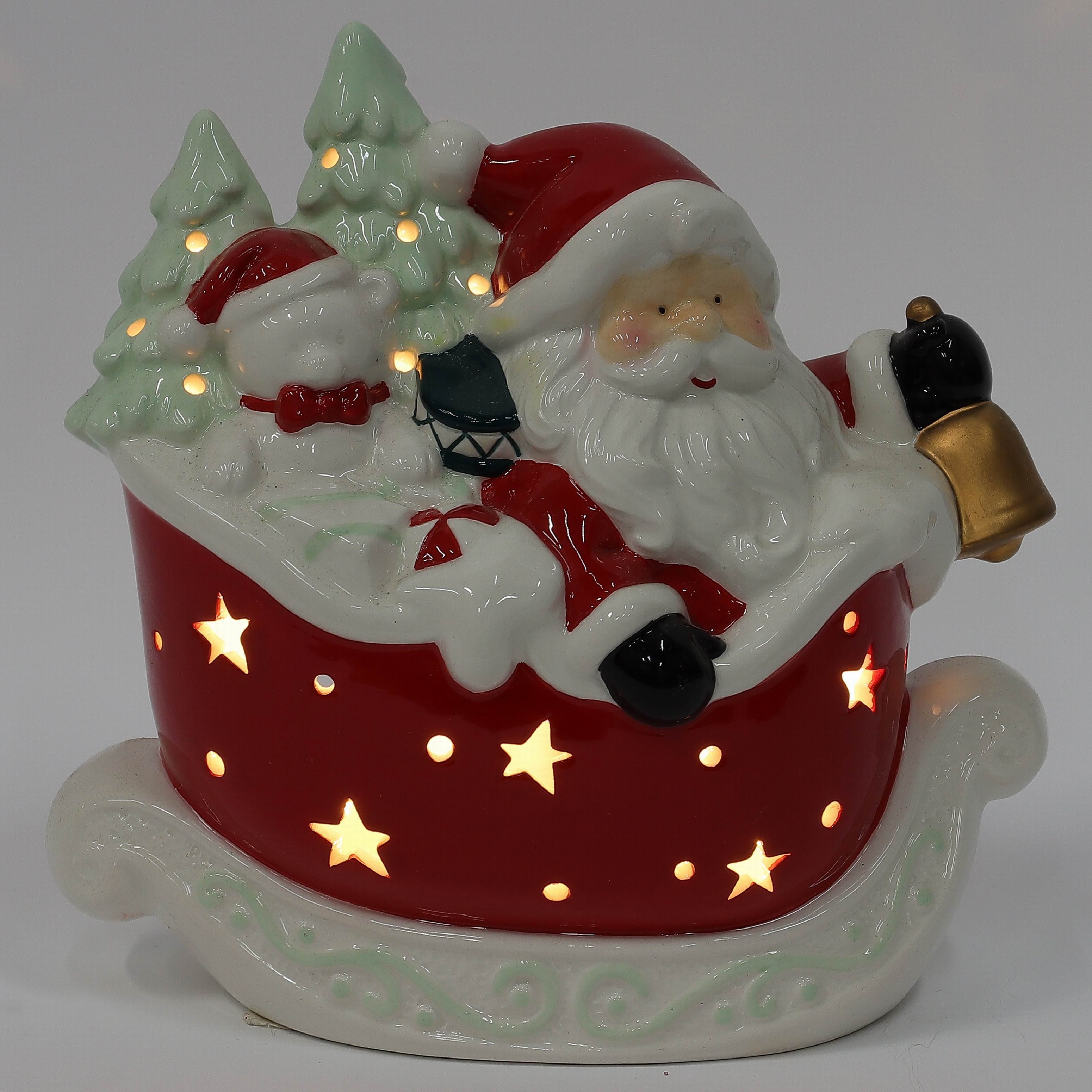 7 X 4 X 6.5"H CERAMIC SANTA DECOR