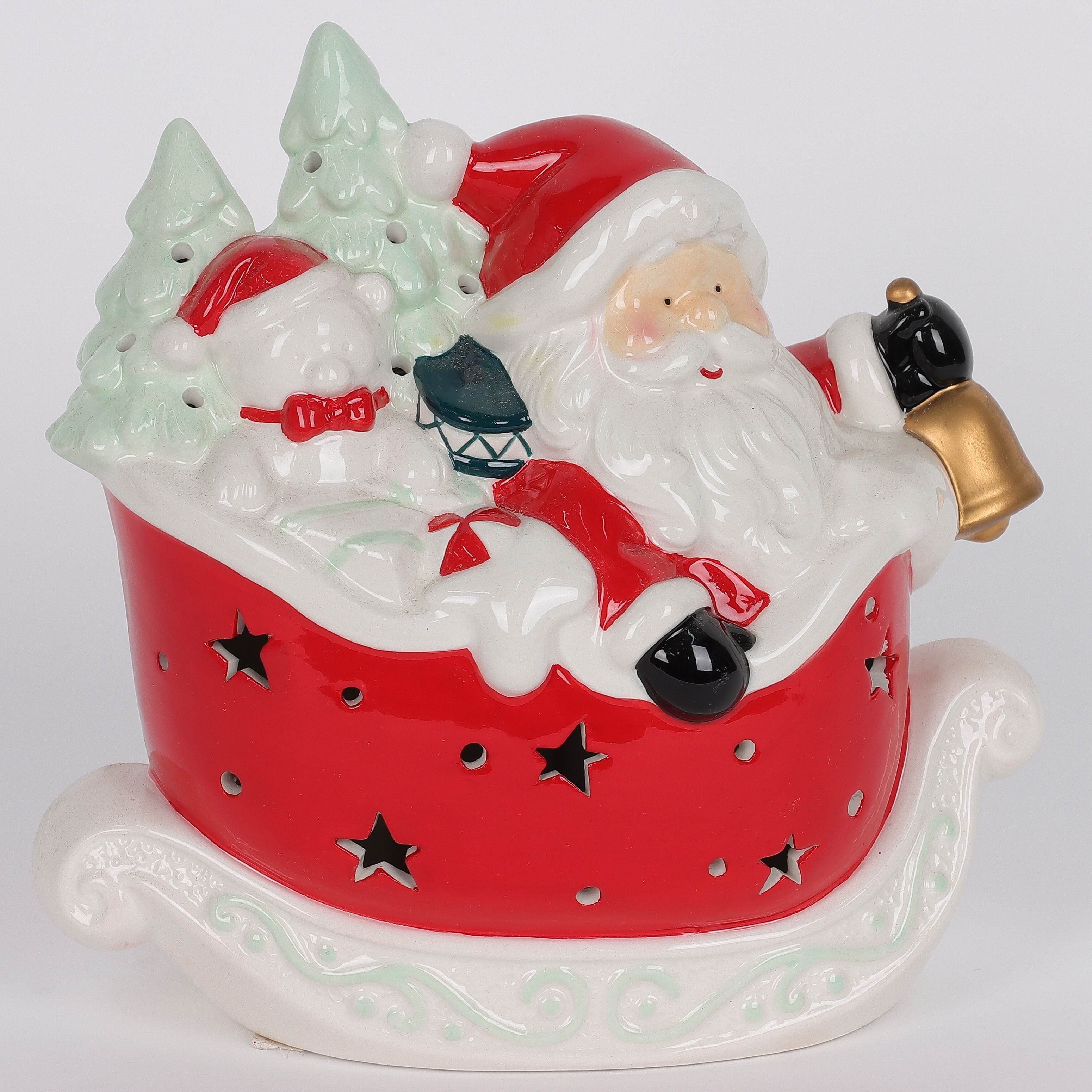 7 X 4 X 6.5"H CERAMIC SANTA DECOR