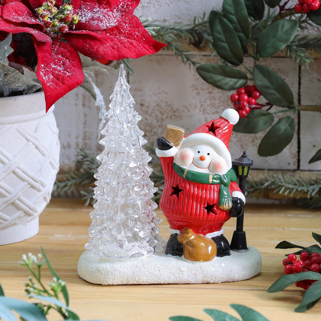 6.5 X 3 X 8"H SNOWMAN & TREE DECOR