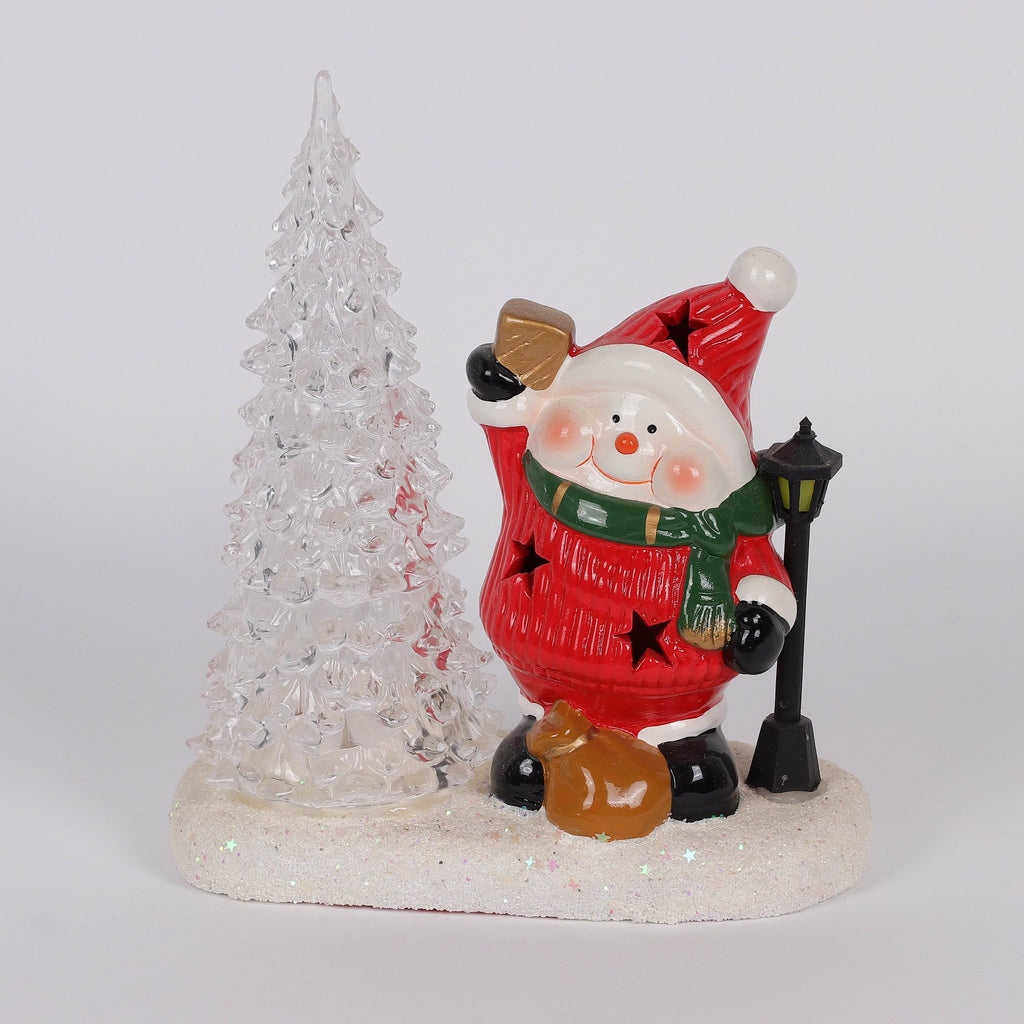 6.5 X 3 X 8"H SNOWMAN & TREE DECOR