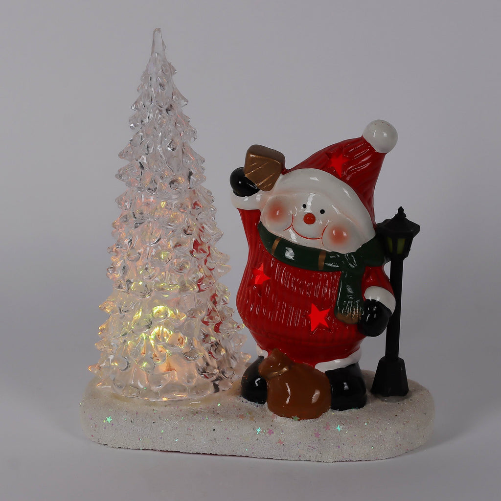6.5 X 3 X 8"H SNOWMAN & TREE DECOR
