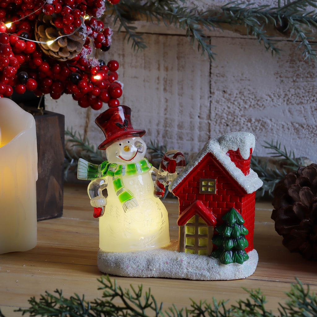 5.25 X 2.5 X 5.5"H SNOWMAN & HOUSE DECOR