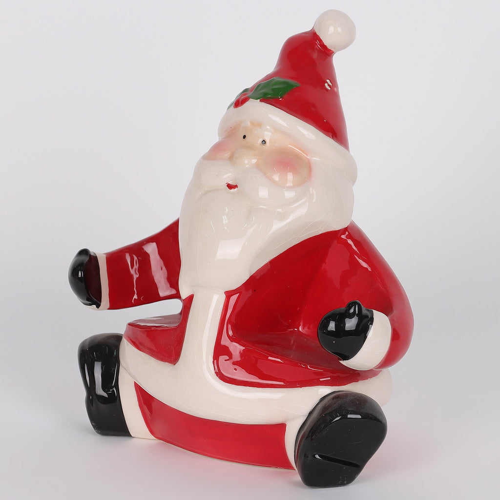 6 X 3.5 X 6.75"H CERAMIC SANTA DECOR